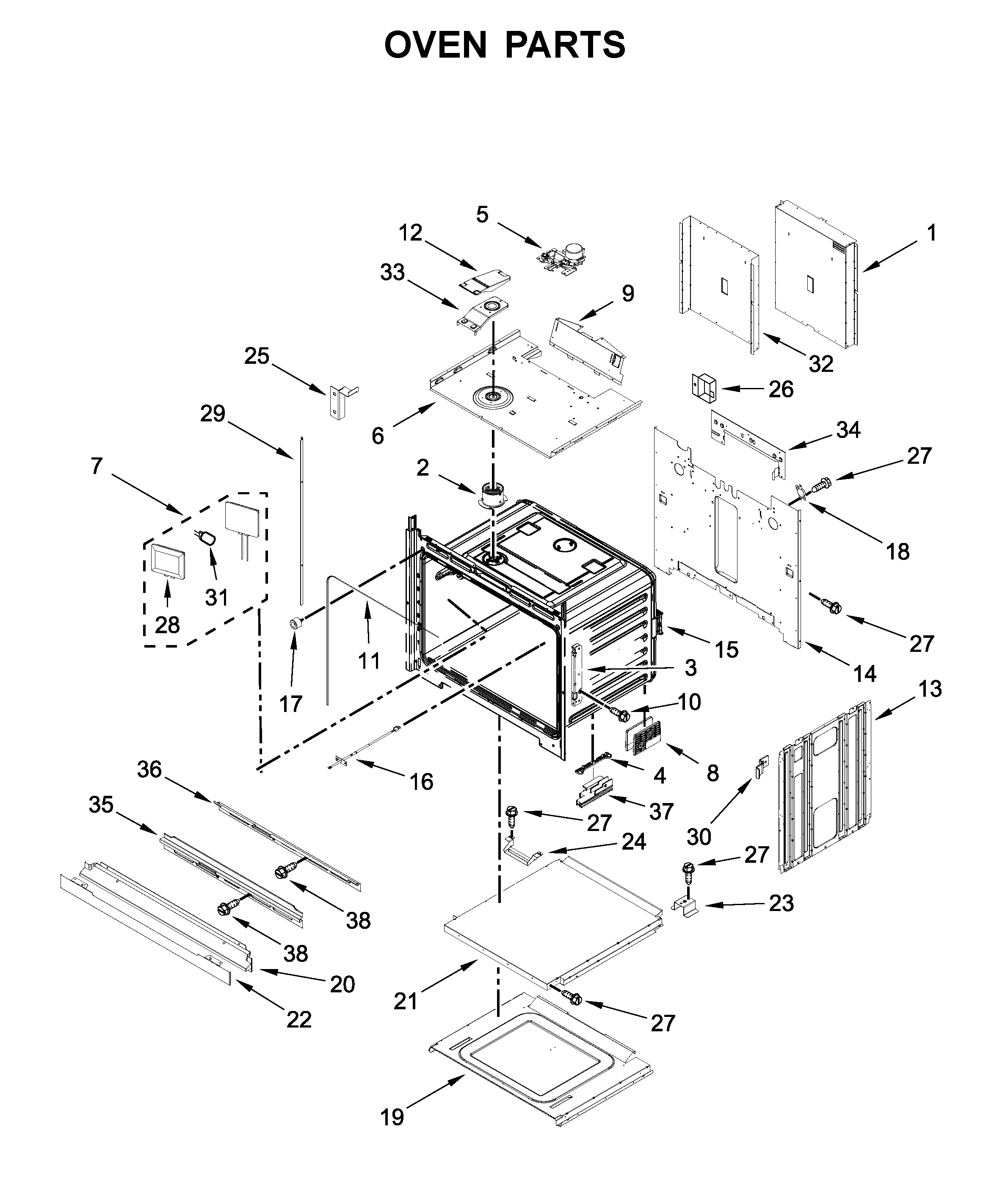 Jenn-Air JJW2830IL01 oven parts diagram