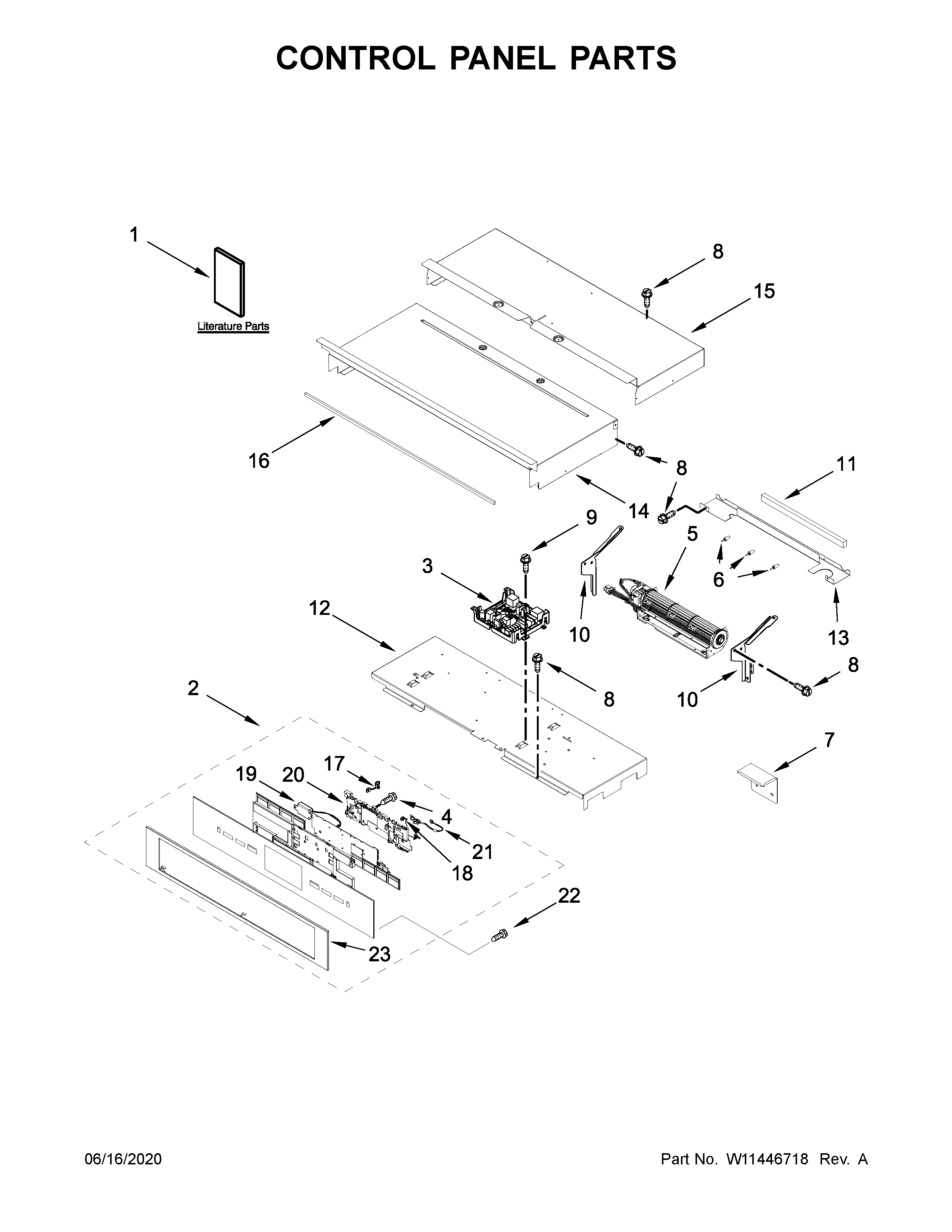 Jenn-Air JJW3830IL01 control panel parts diagram