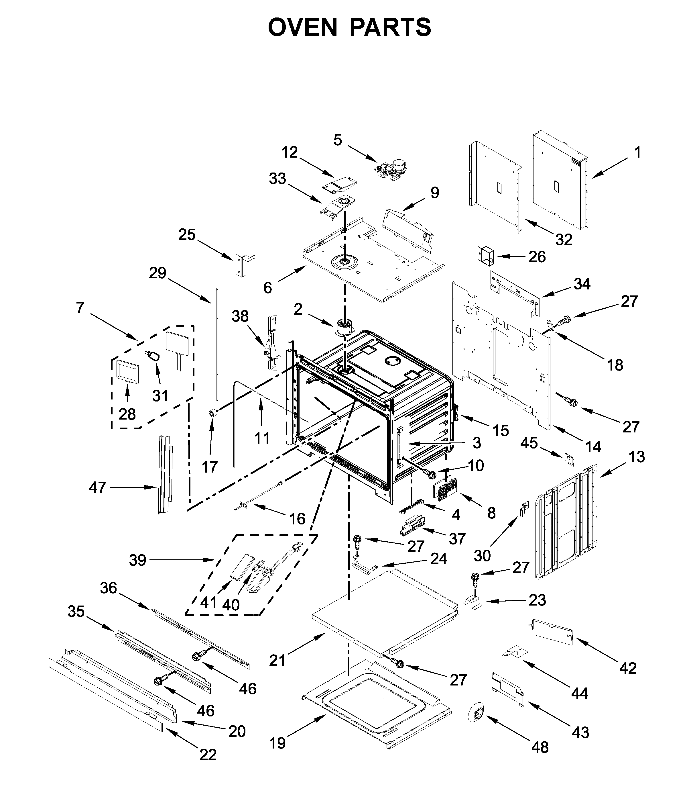 Jenn-Air JJW3830IL01 oven parts diagram