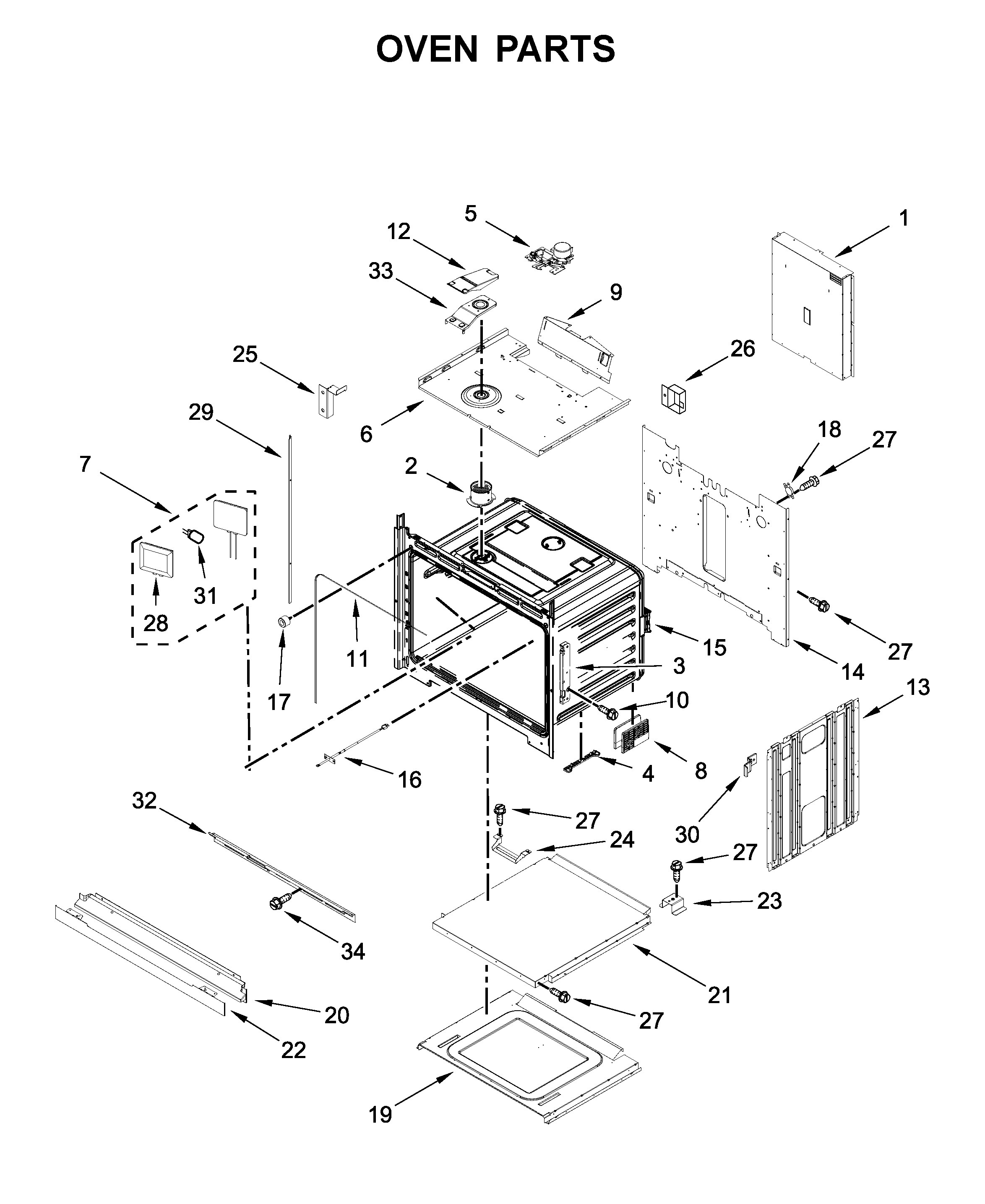 Jenn-Air JJW2430IL01 oven parts diagram