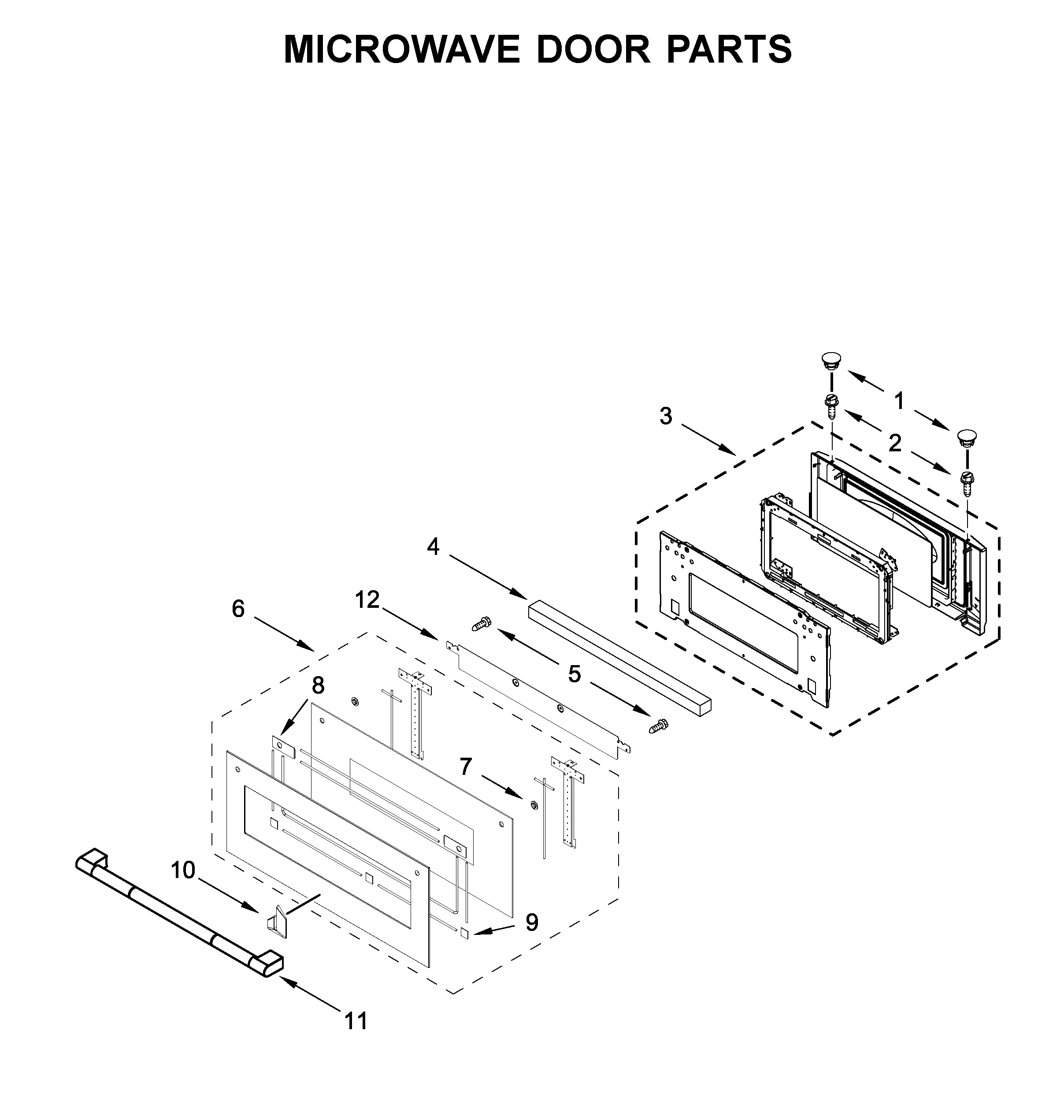 Jenn-Air JMC2427IL03 microwave door parts diagram