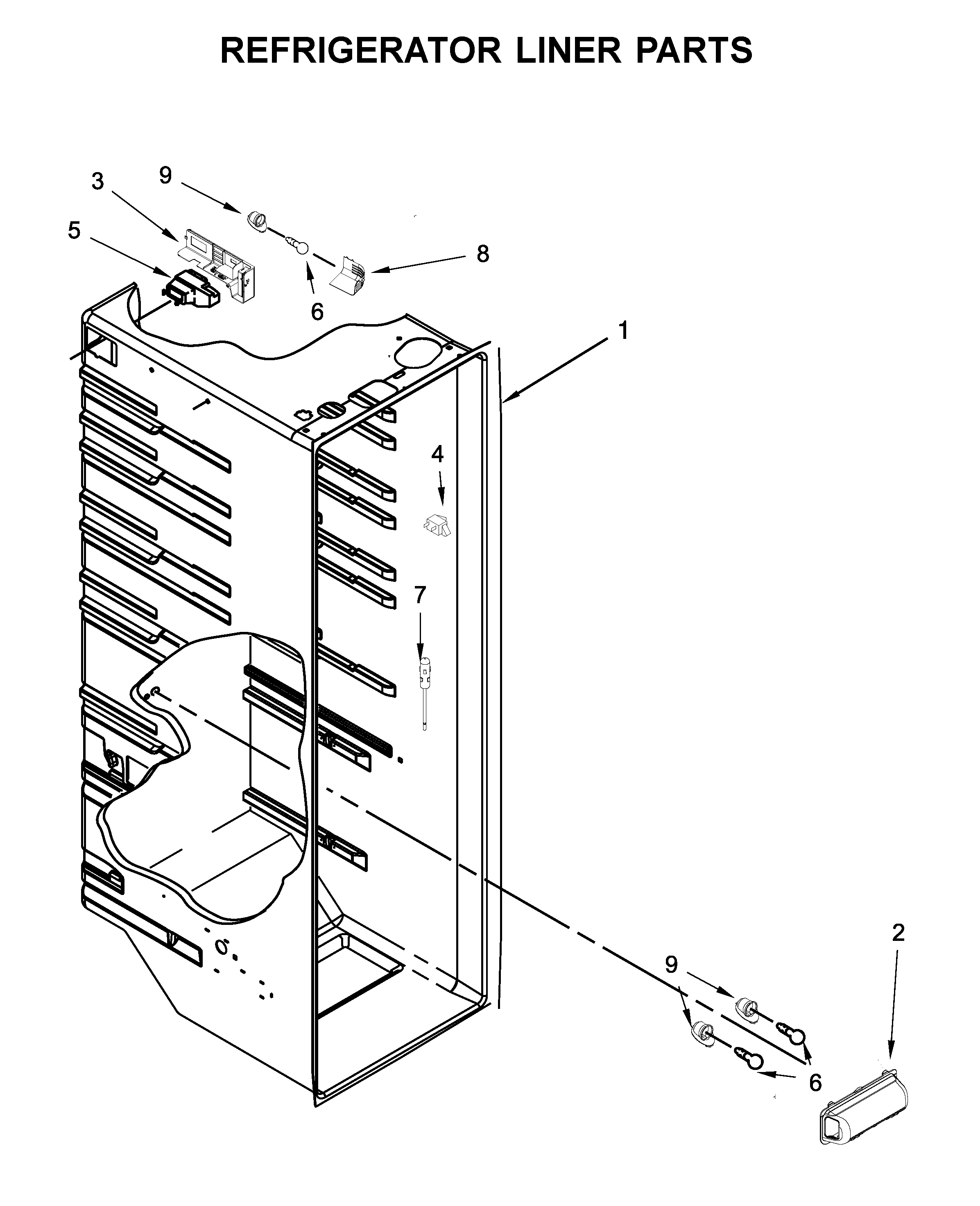 Maytag 5GRS315NHM00 refrigerator liner parts diagram