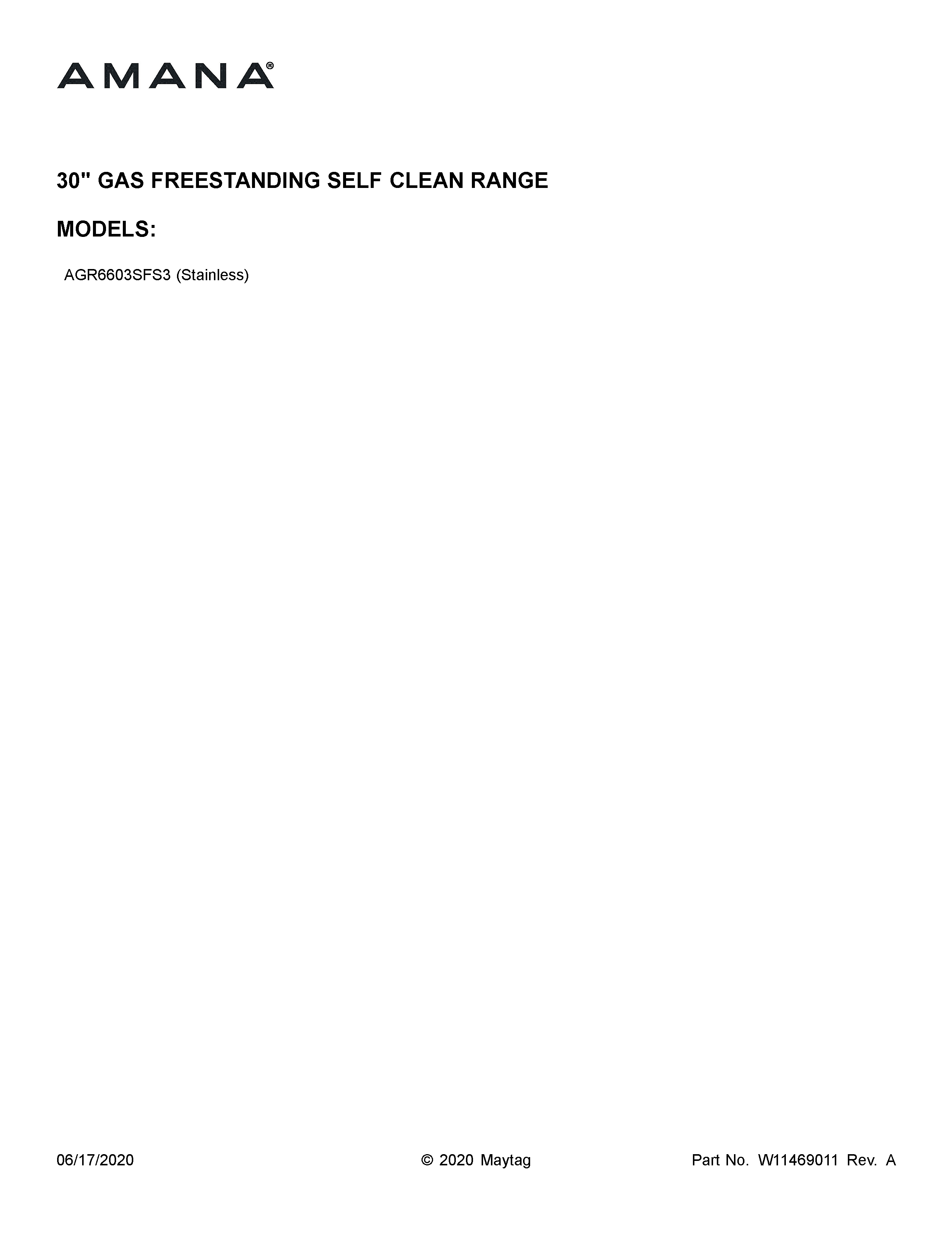 Amana AGR6603SFS3 cover sheet diagram