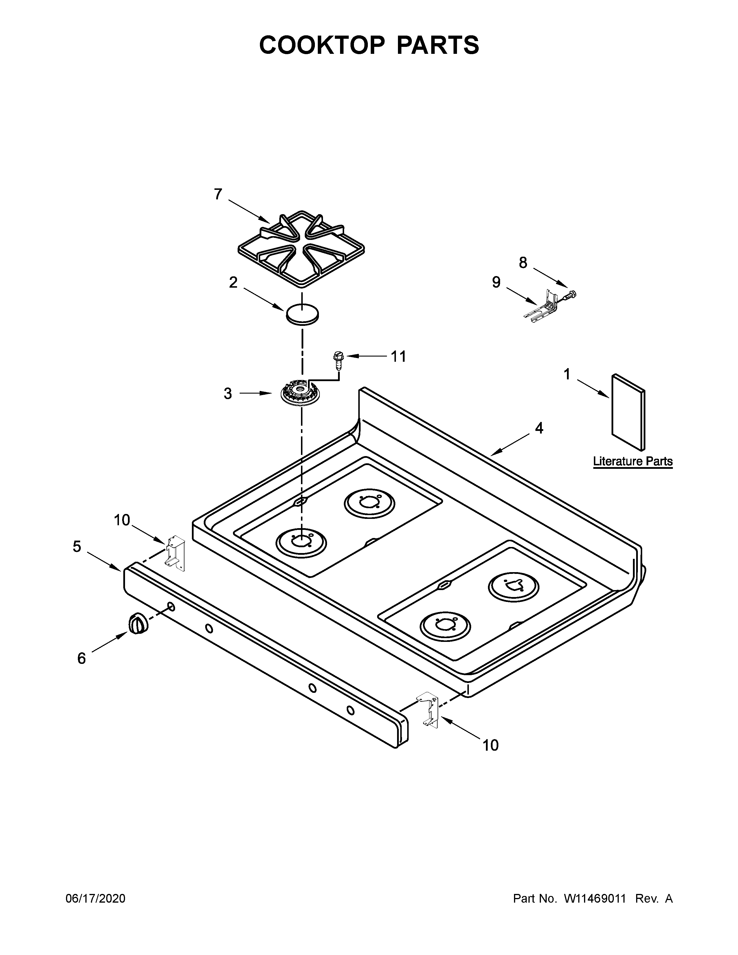 Amana AGR6603SFS3 cooktop parts diagram
