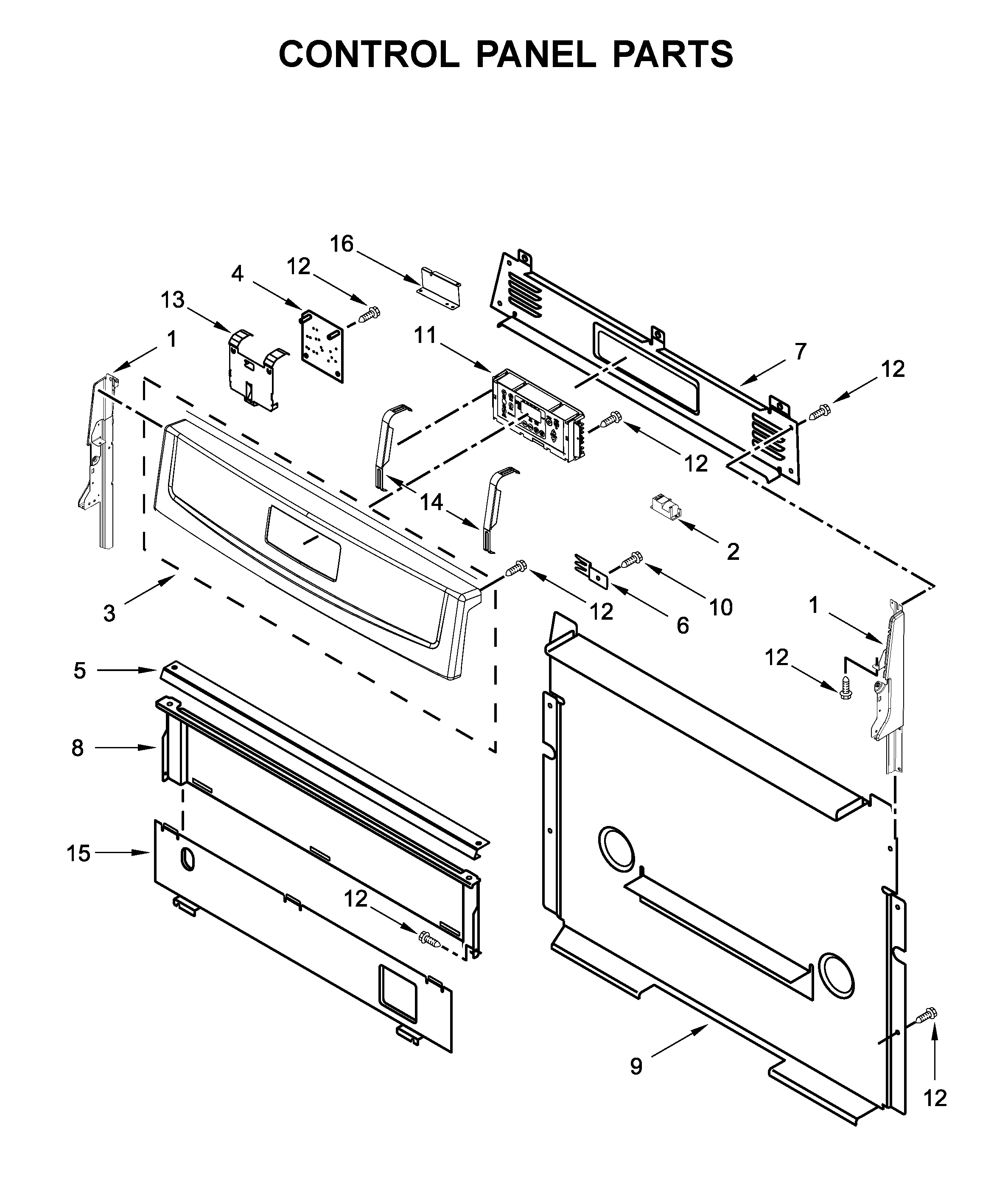 Amana AGR6603SFS3 control panel parts diagram