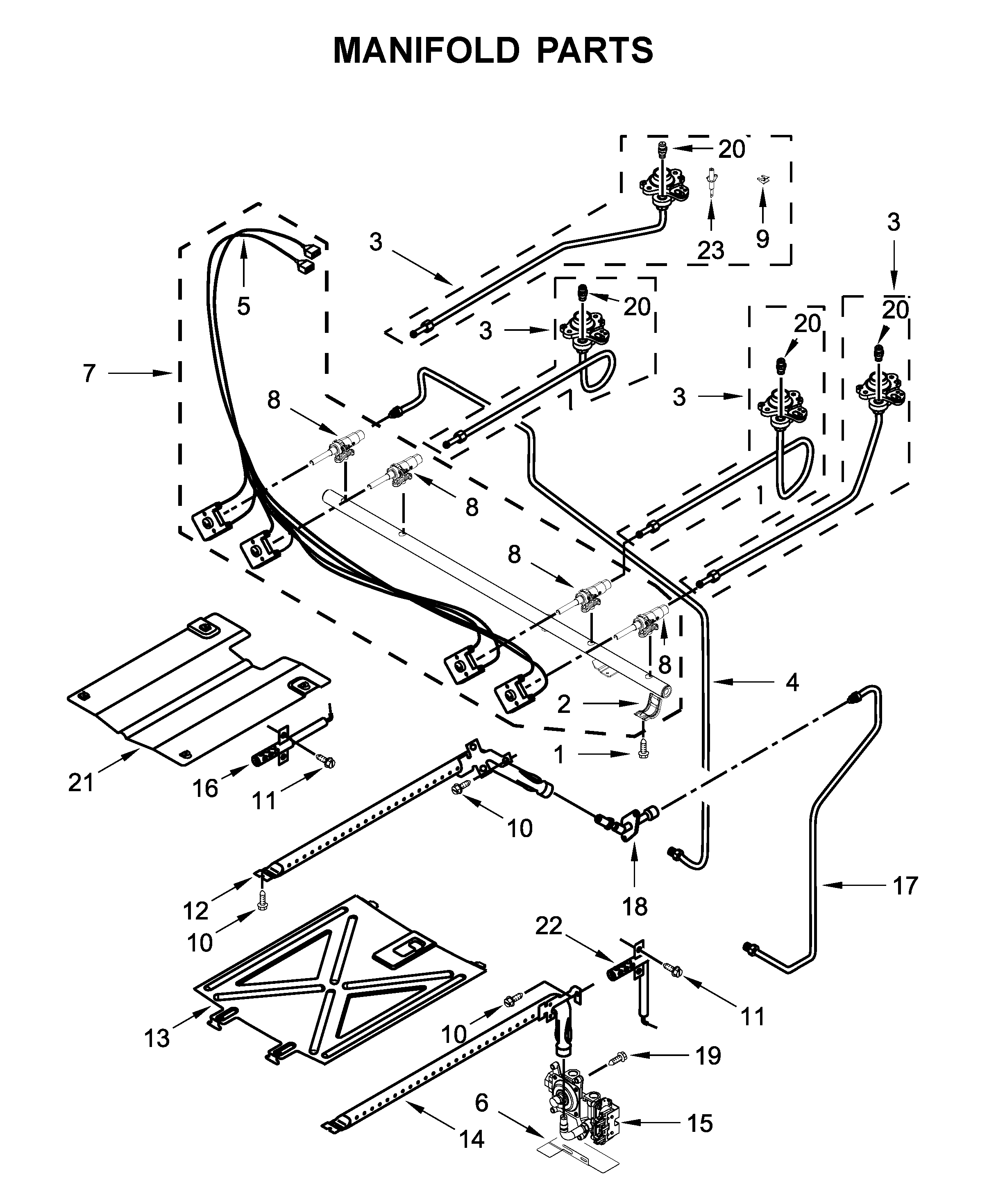 Amana AGR6603SFS3 manifold parts diagram