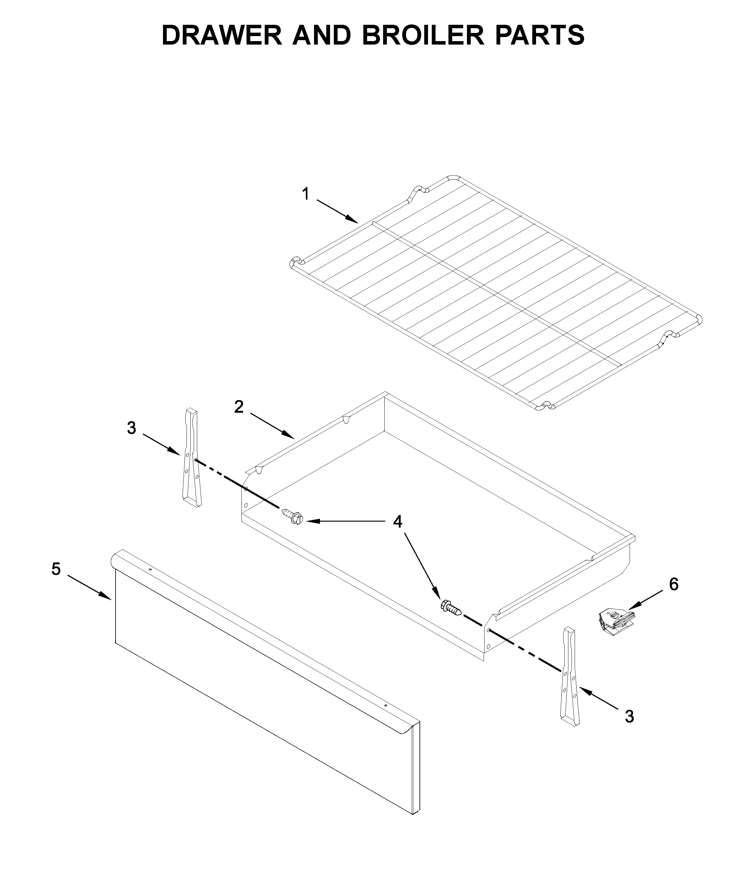 Amana AGR6603SFS3 drawer and broiler parts diagram