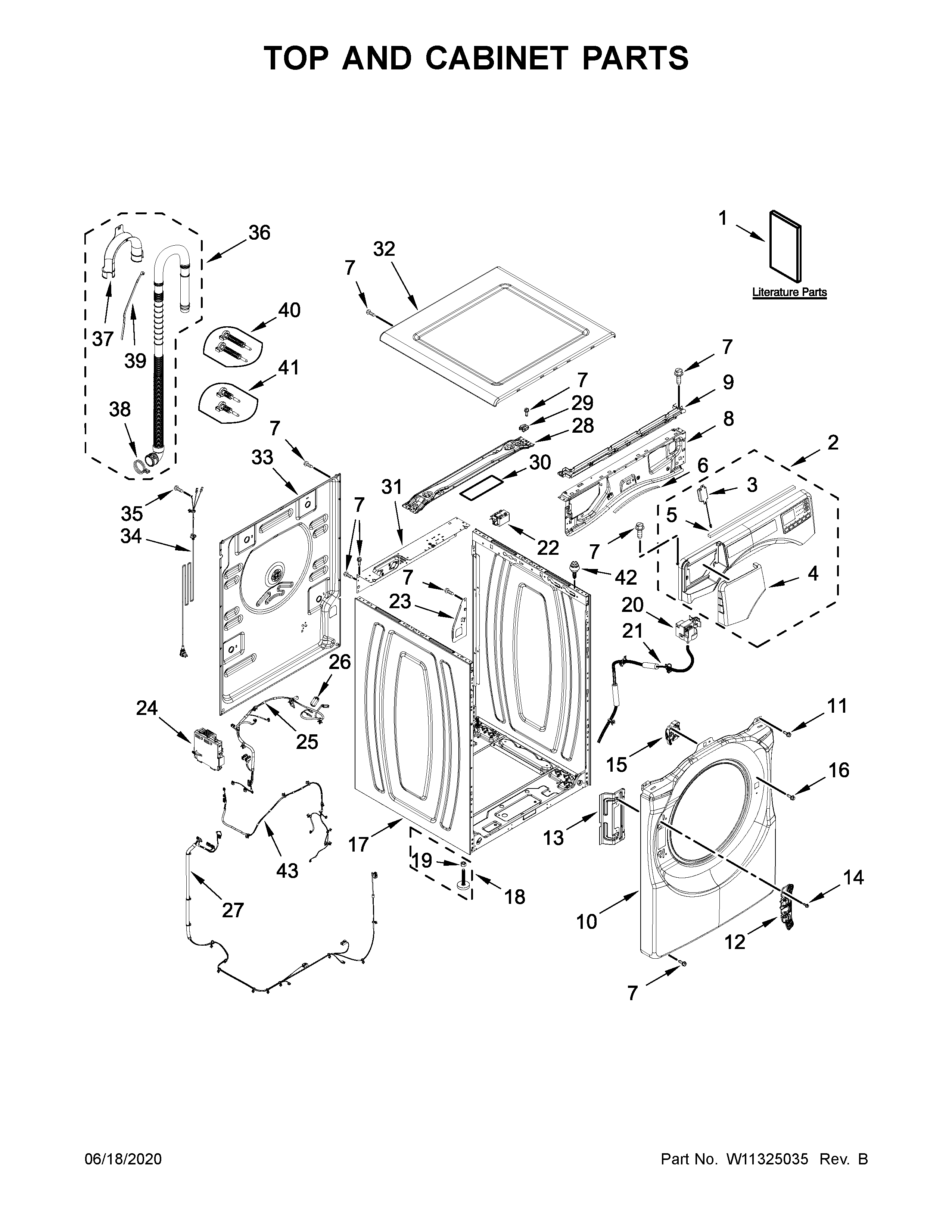Inglis IFW5900HW0 top and cabinet parts diagram