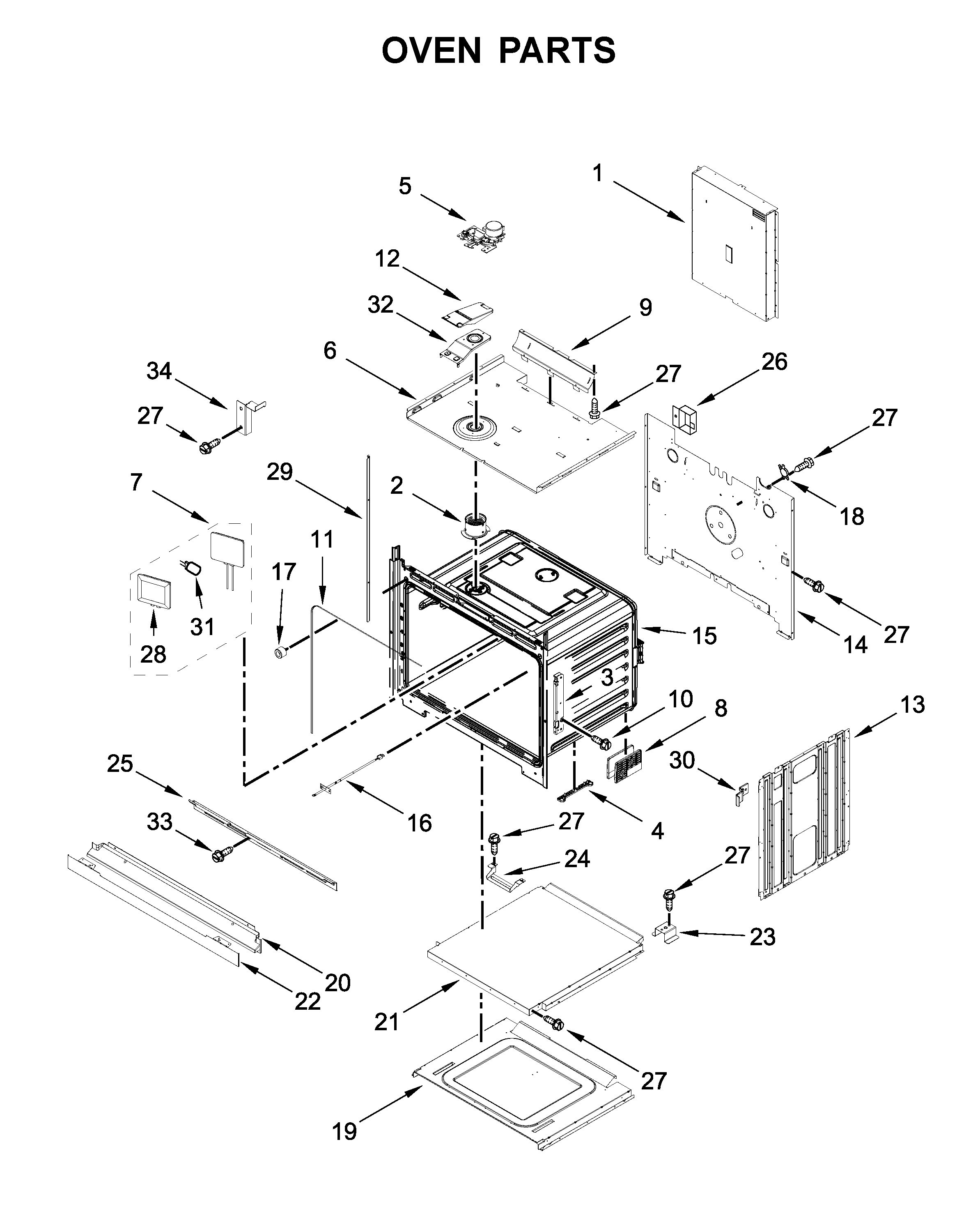 KitchenAid KOSE500EWH05 oven parts diagram