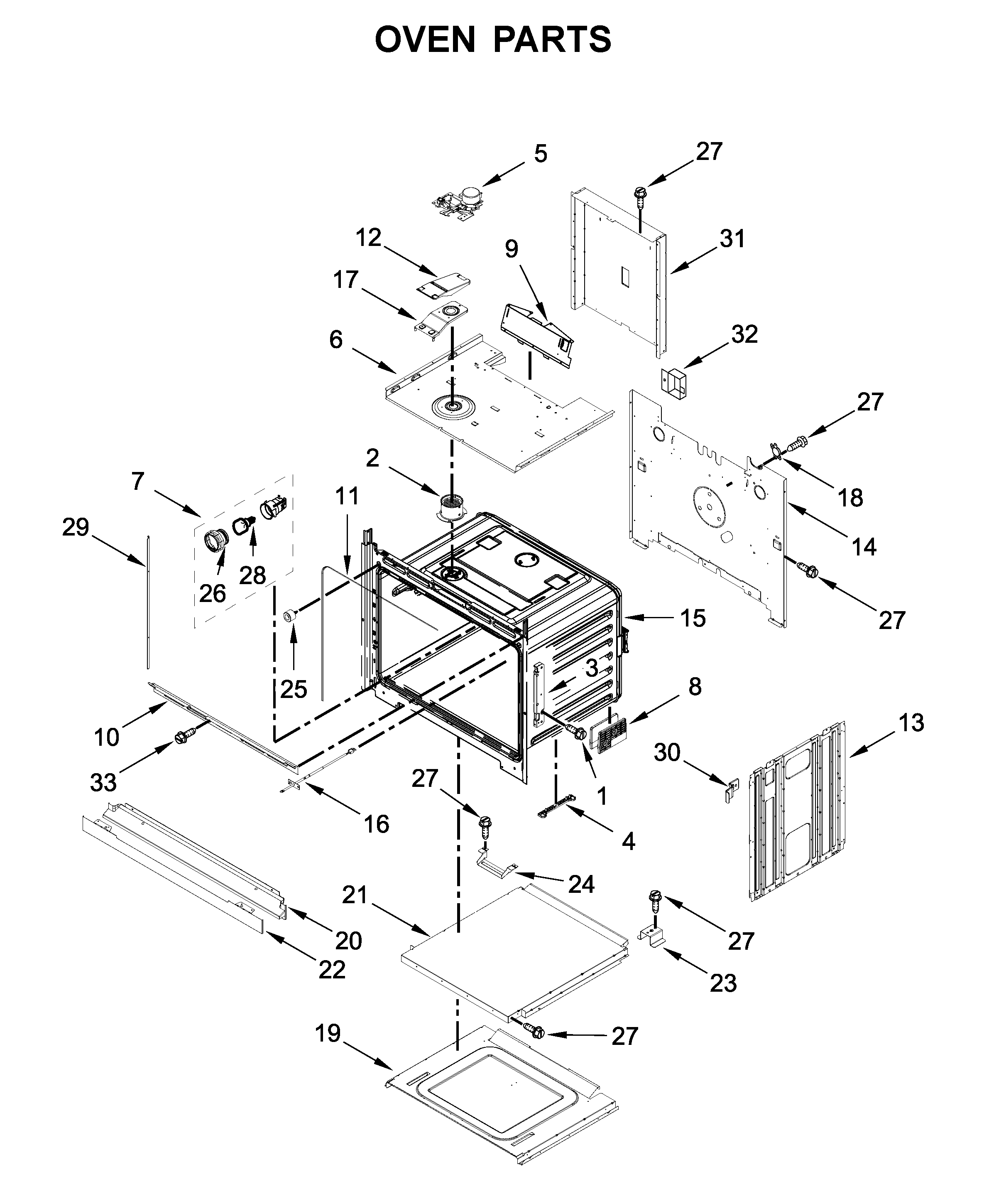 Whirlpool WOS51EC0HW02 oven parts diagram
