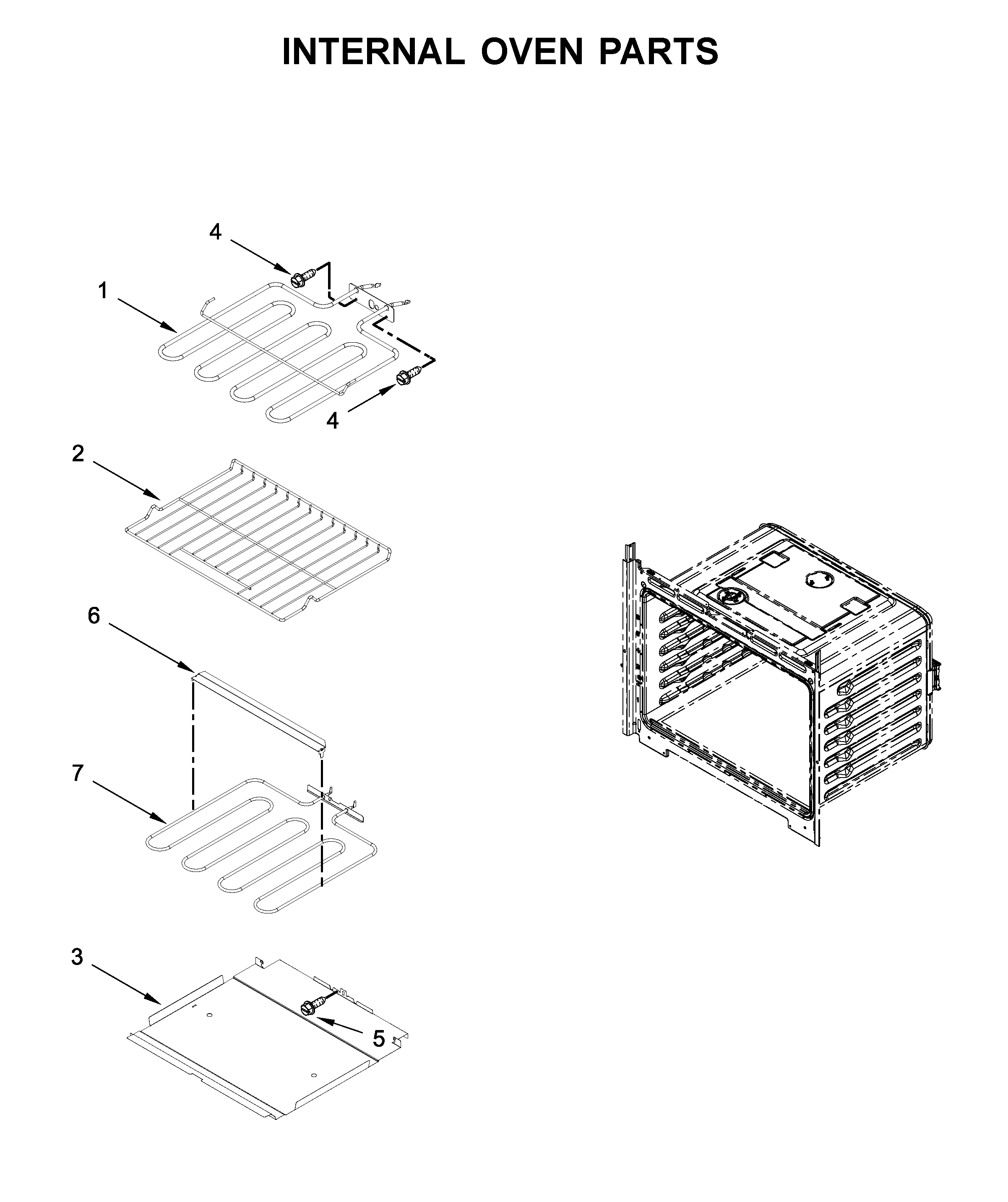 Whirlpool WOS51EC0HW02 internal oven parts diagram