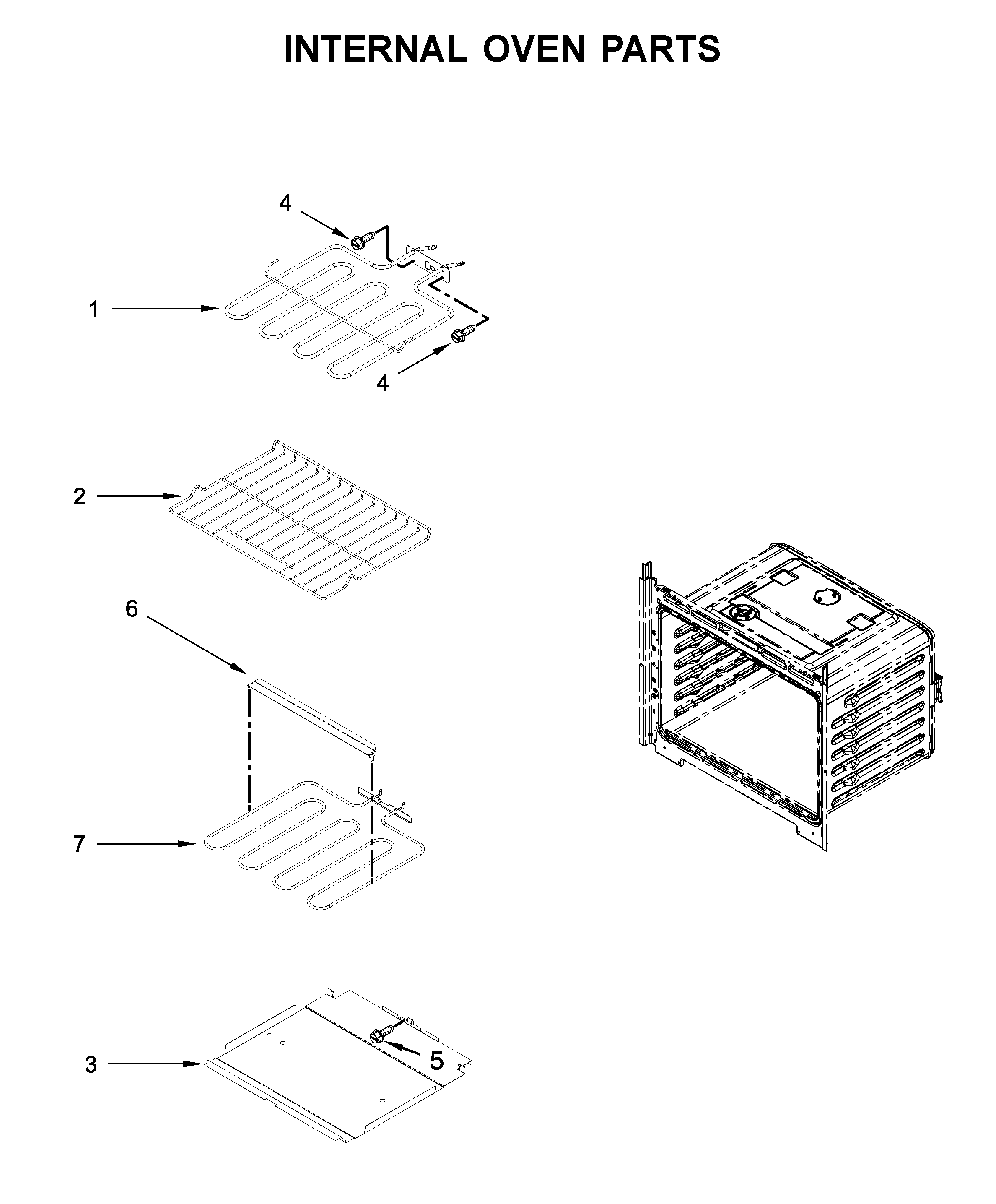 Whirlpool WOD51EC0HB02 internal oven parts diagram