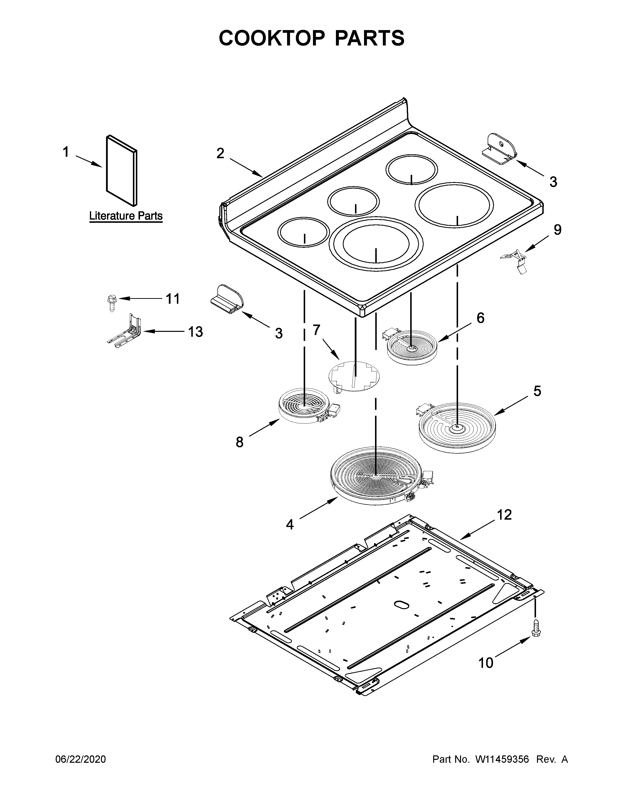 KitchenAid KFEG504KPS0 cooktop parts diagram