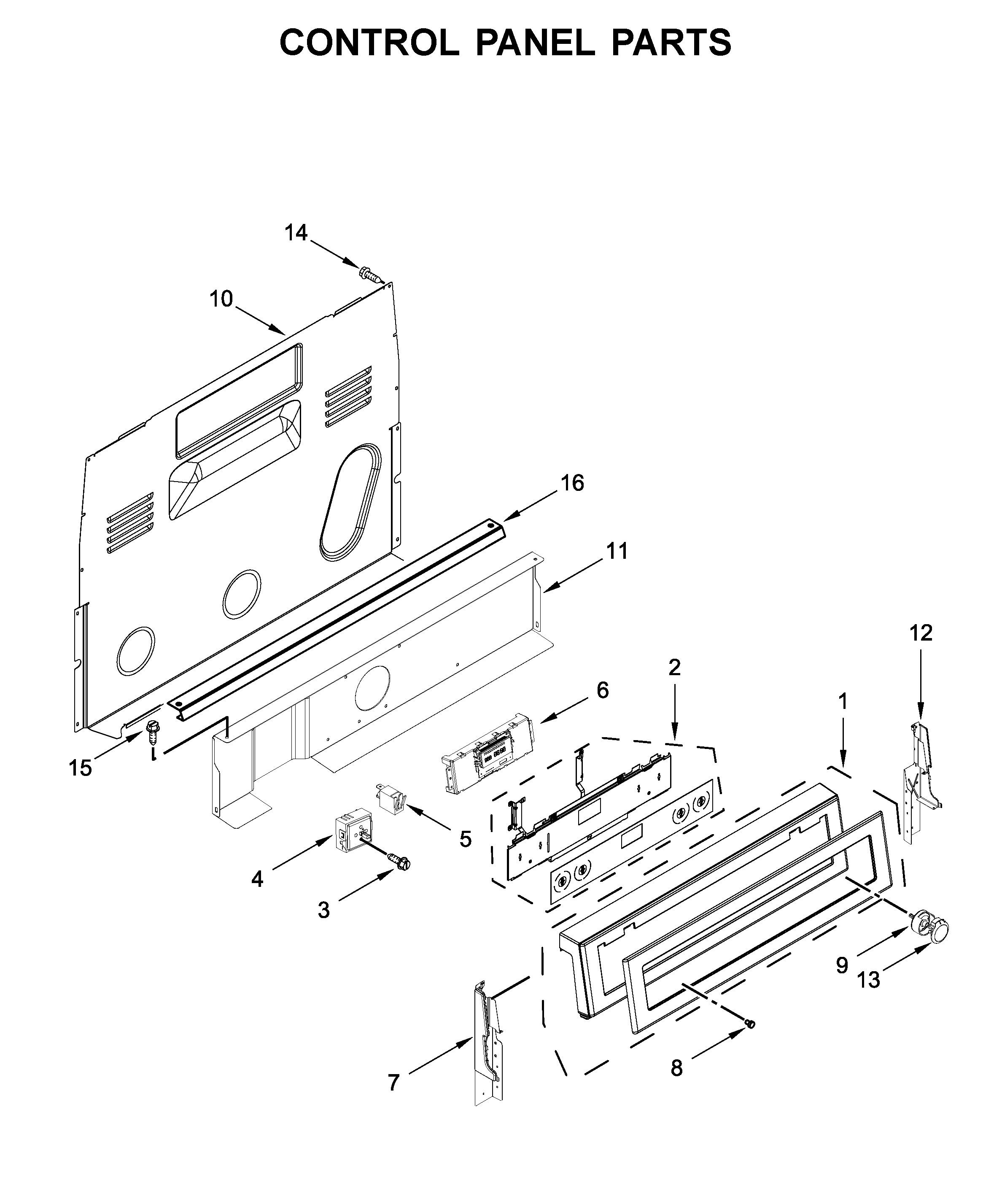 KitchenAid KFEG504KPS0 control panel parts diagram