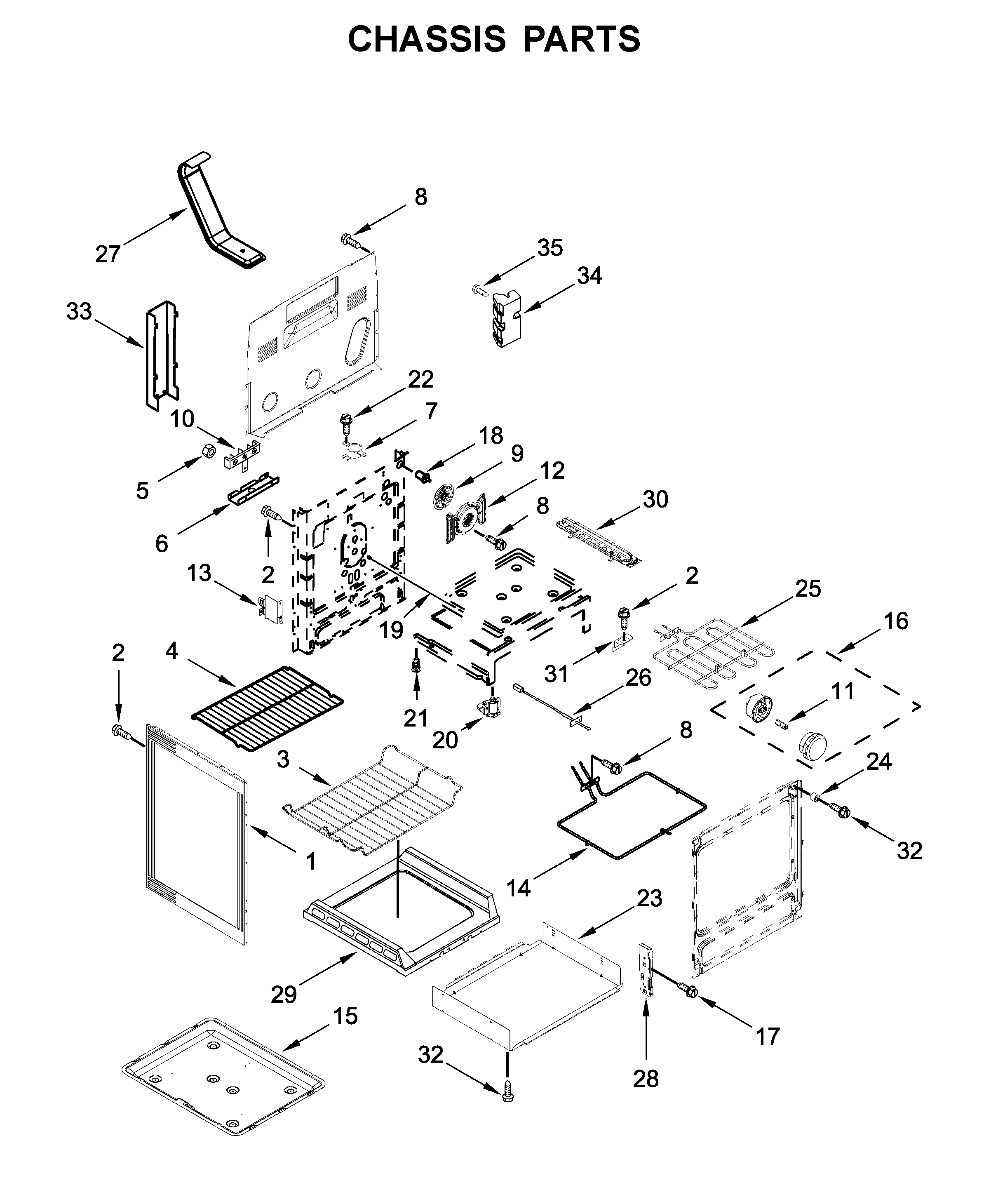 KitchenAid KFEG504KPS0 chassis parts diagram