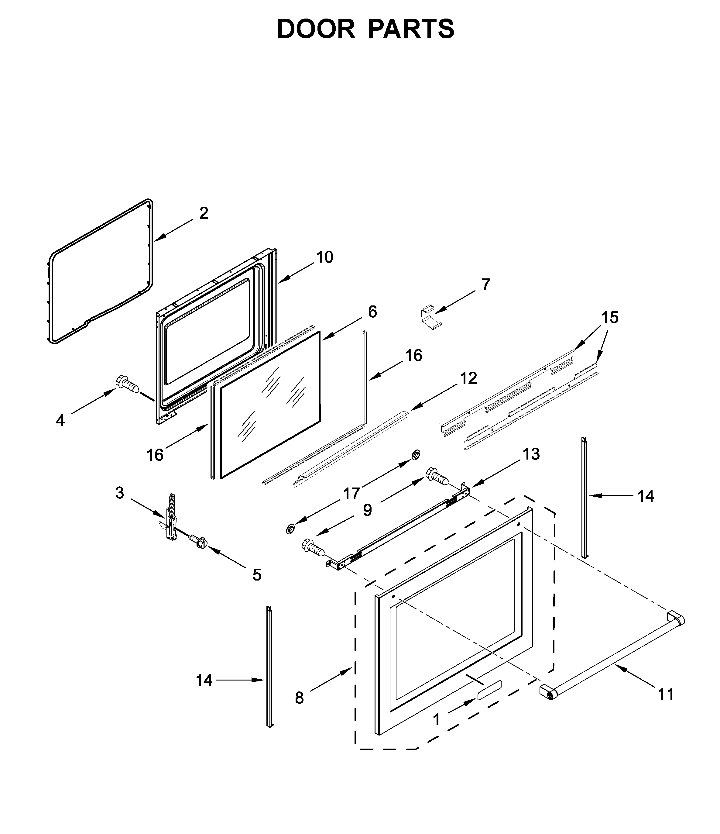 KitchenAid KFEG504KPS0 door parts diagram