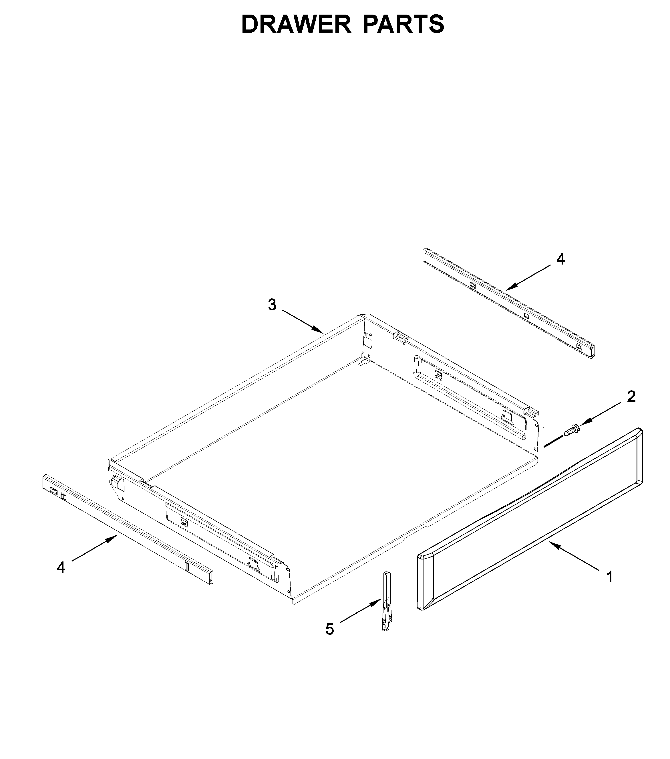 KitchenAid KFEG504KPS0 drawer parts diagram