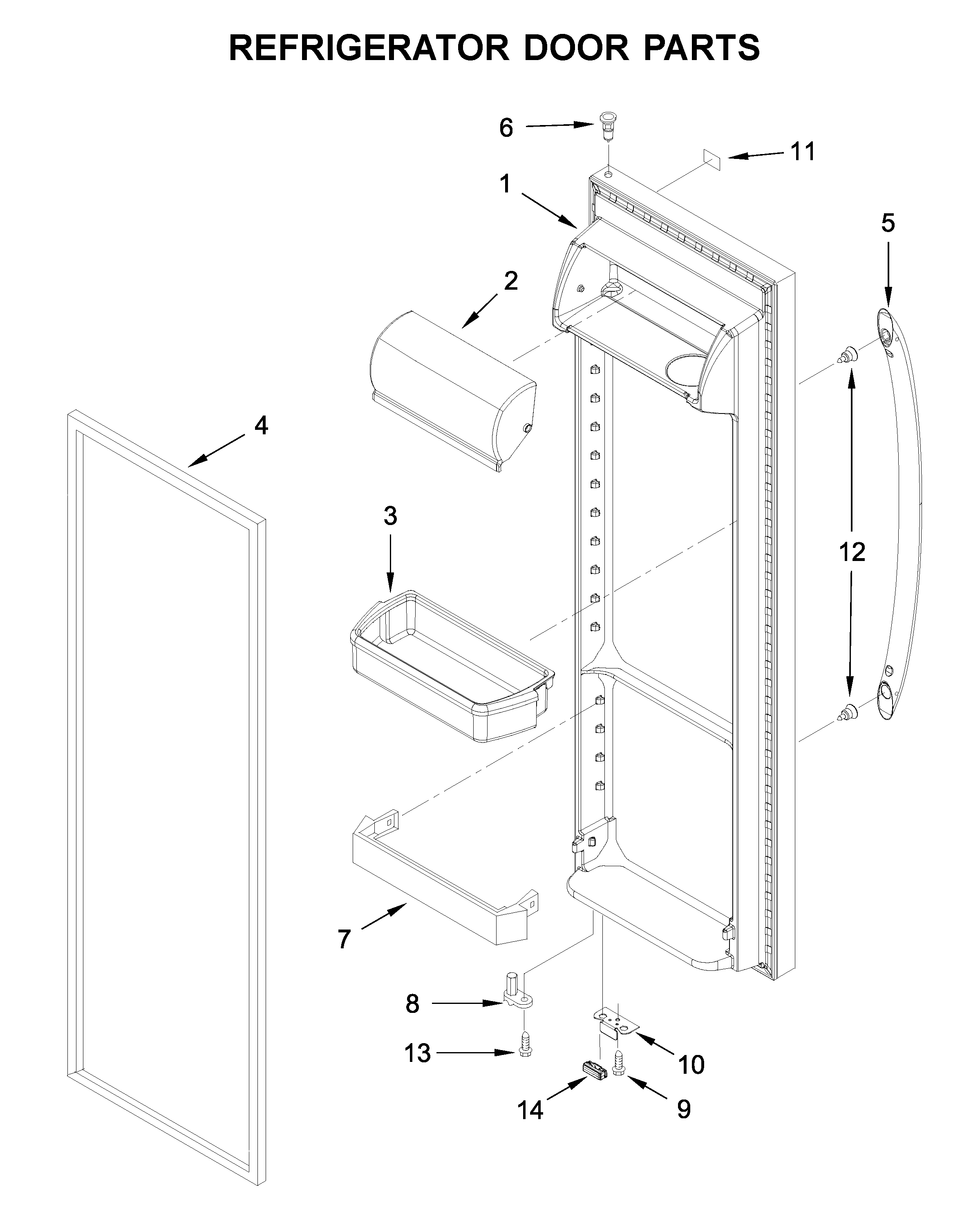 Whirlpool WRS335SDHW03 refrigerator door parts diagram