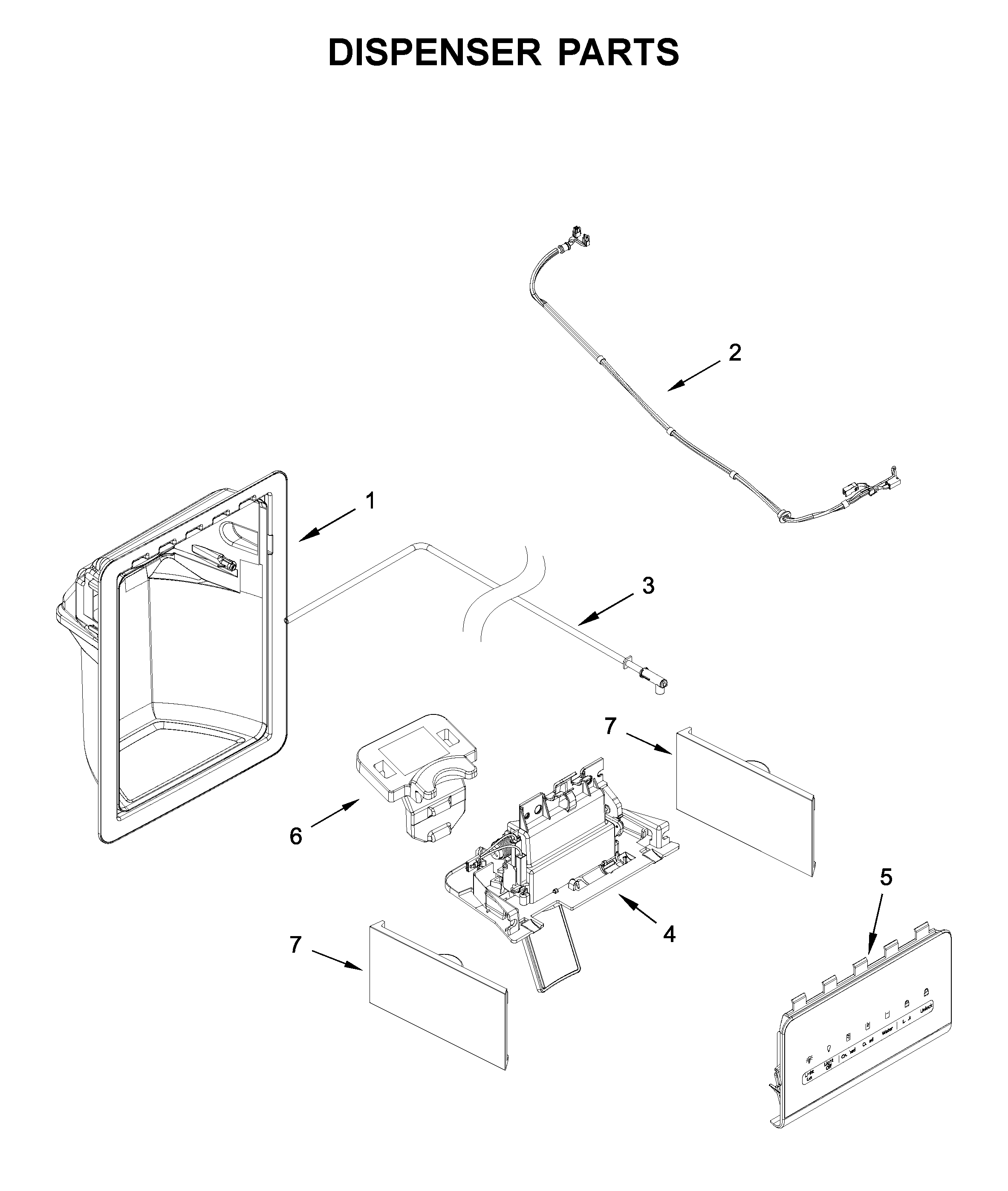 Whirlpool WRS335SDHW03 dispenser parts diagram