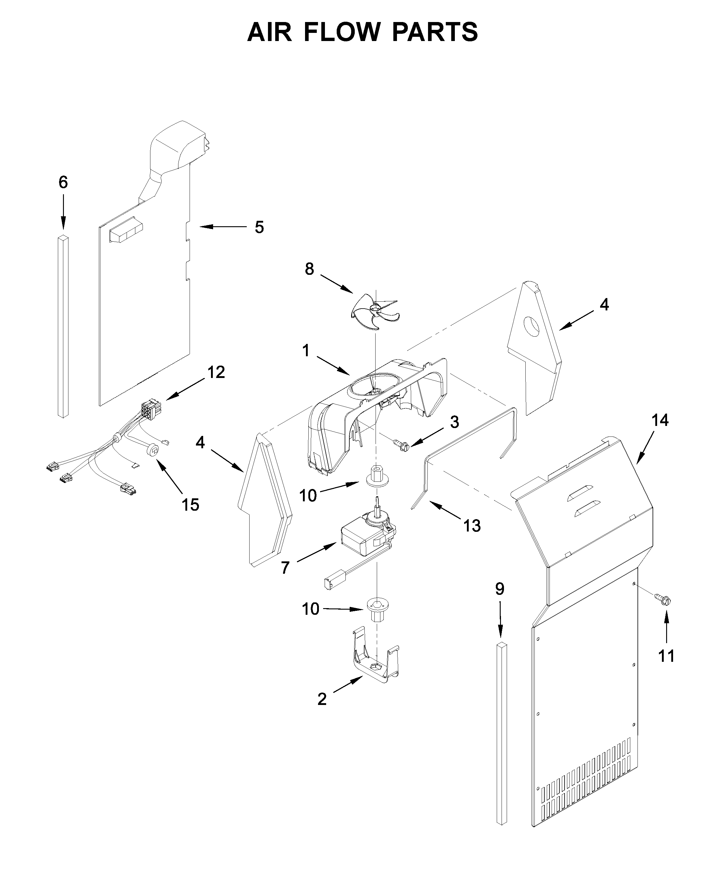 Whirlpool WRS335SDHW03 air flow parts diagram