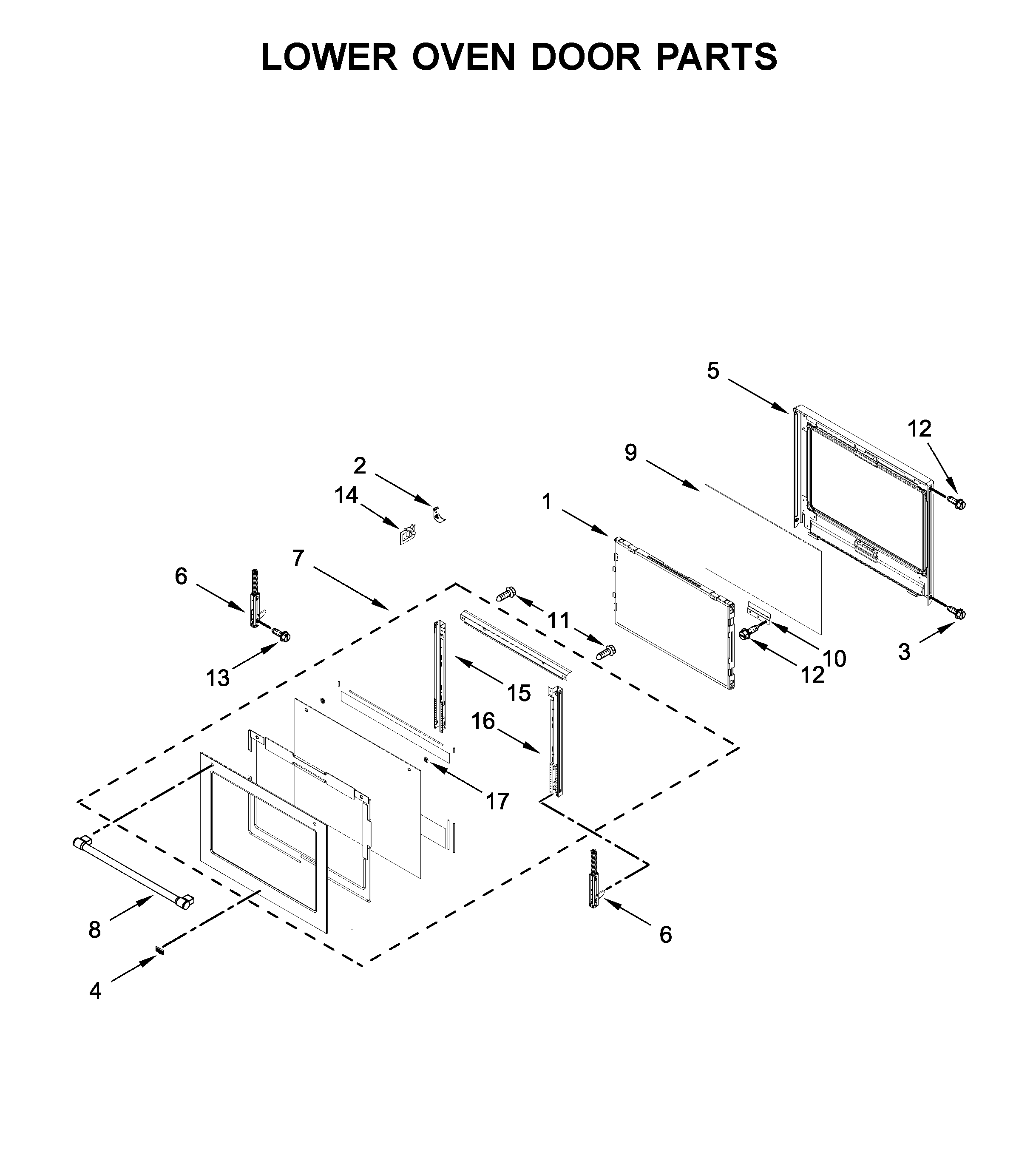 Maytag MEW9630FZ04 lower oven door parts diagram