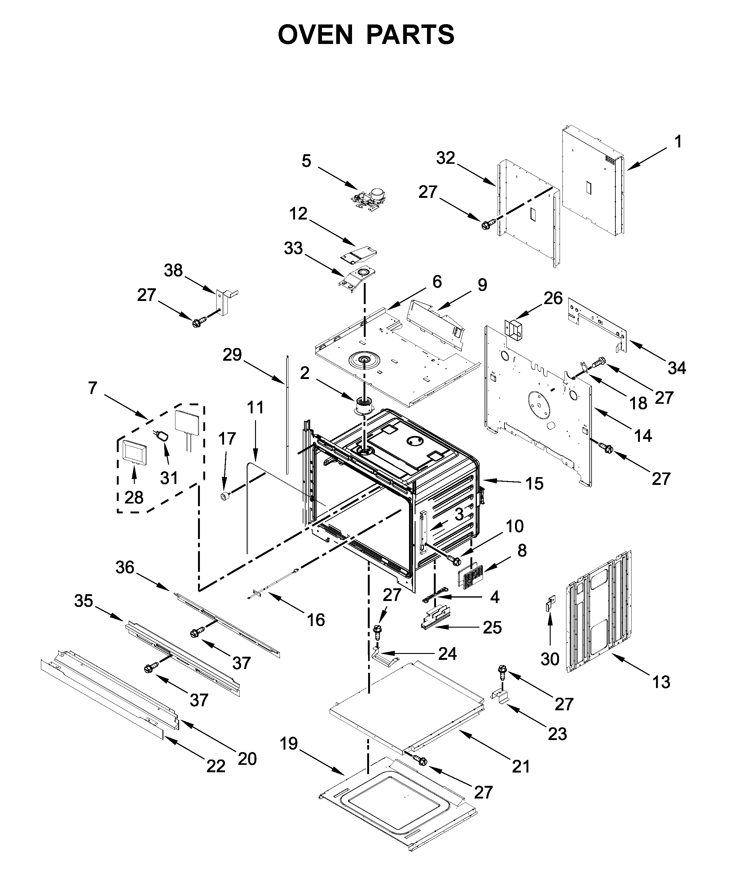 KitchenAid KODE507EBS05 oven parts diagram
