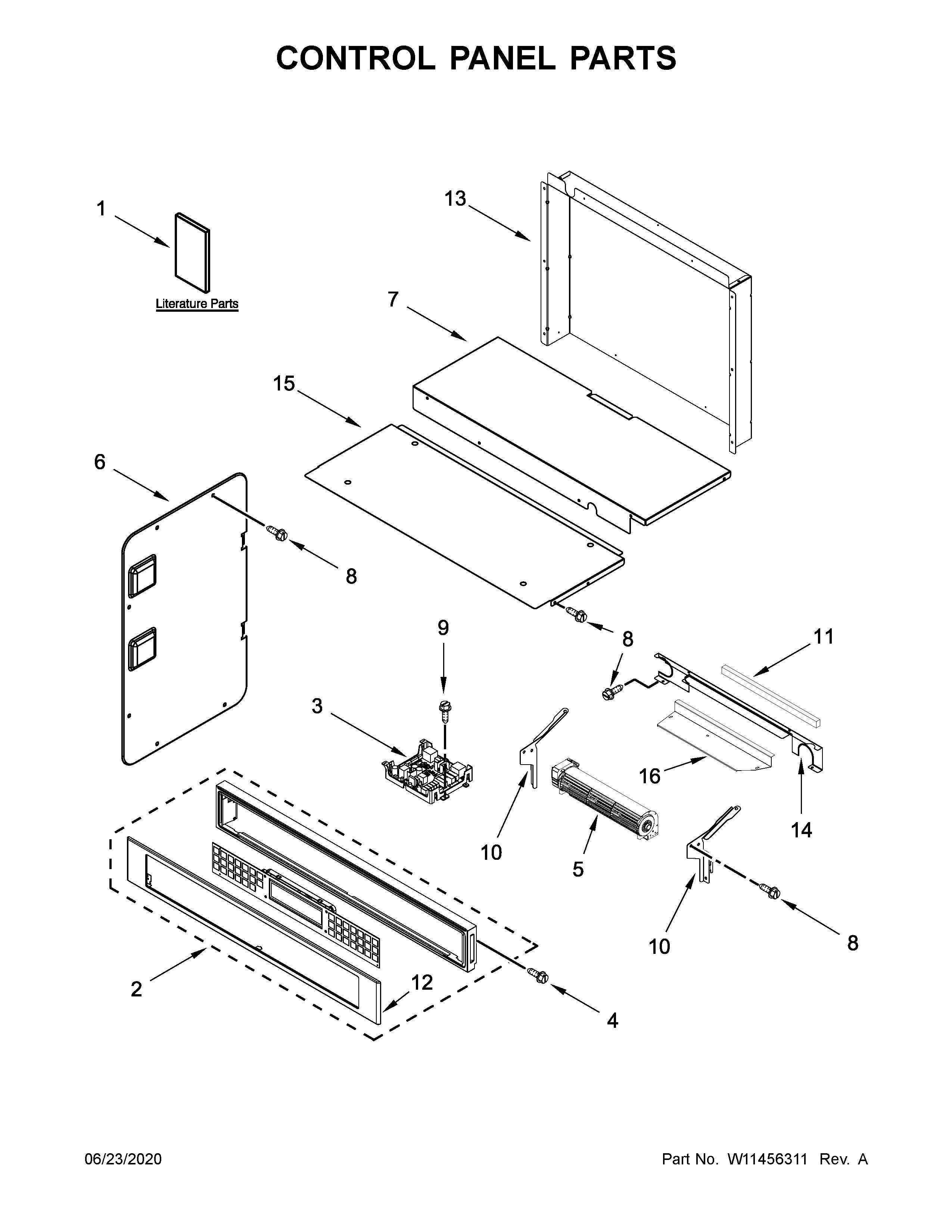 KitchenAid KOCE507EBL11 control panel parts diagram