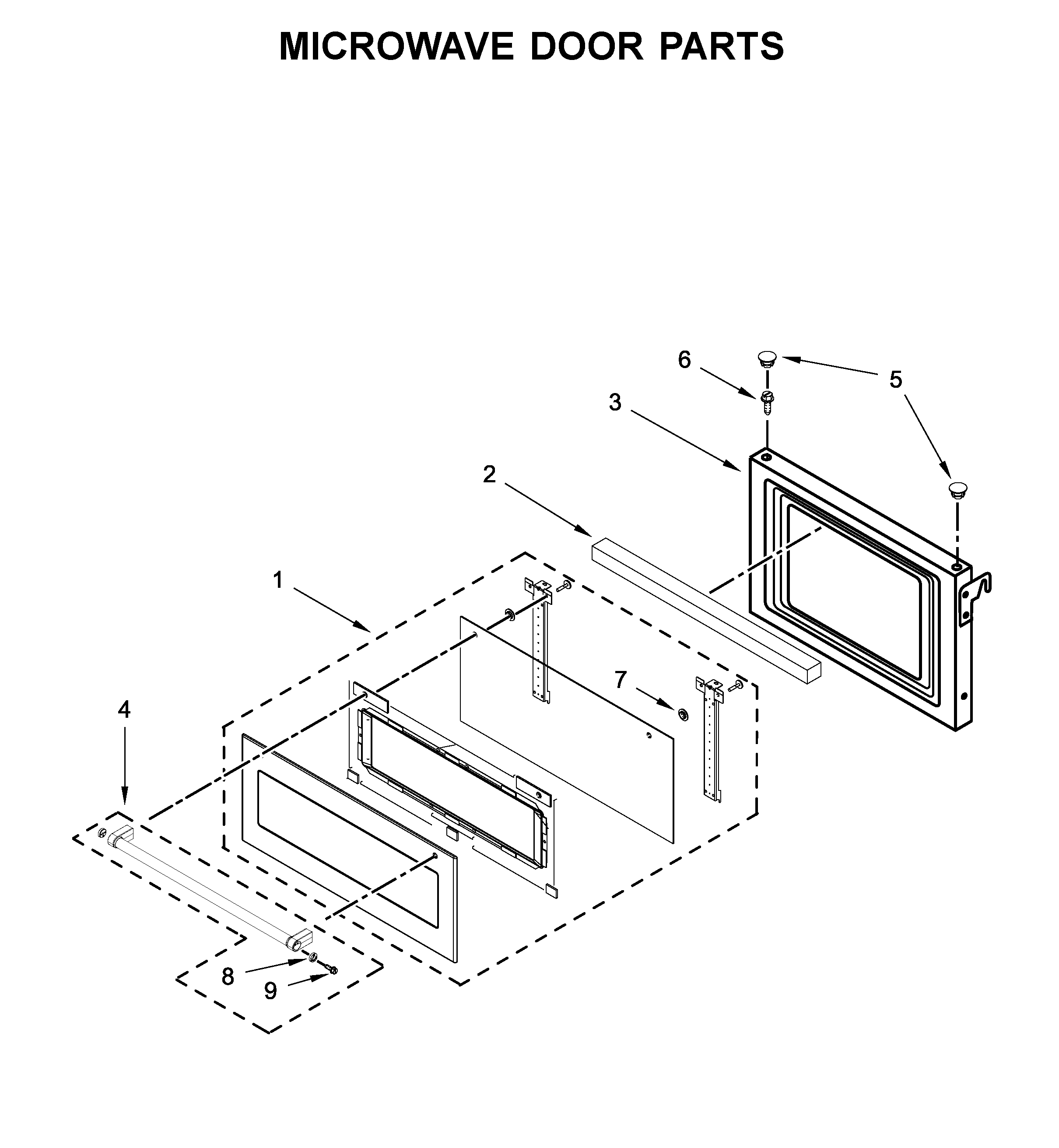 KitchenAid KOCE507EBL11 microwave door parts diagram