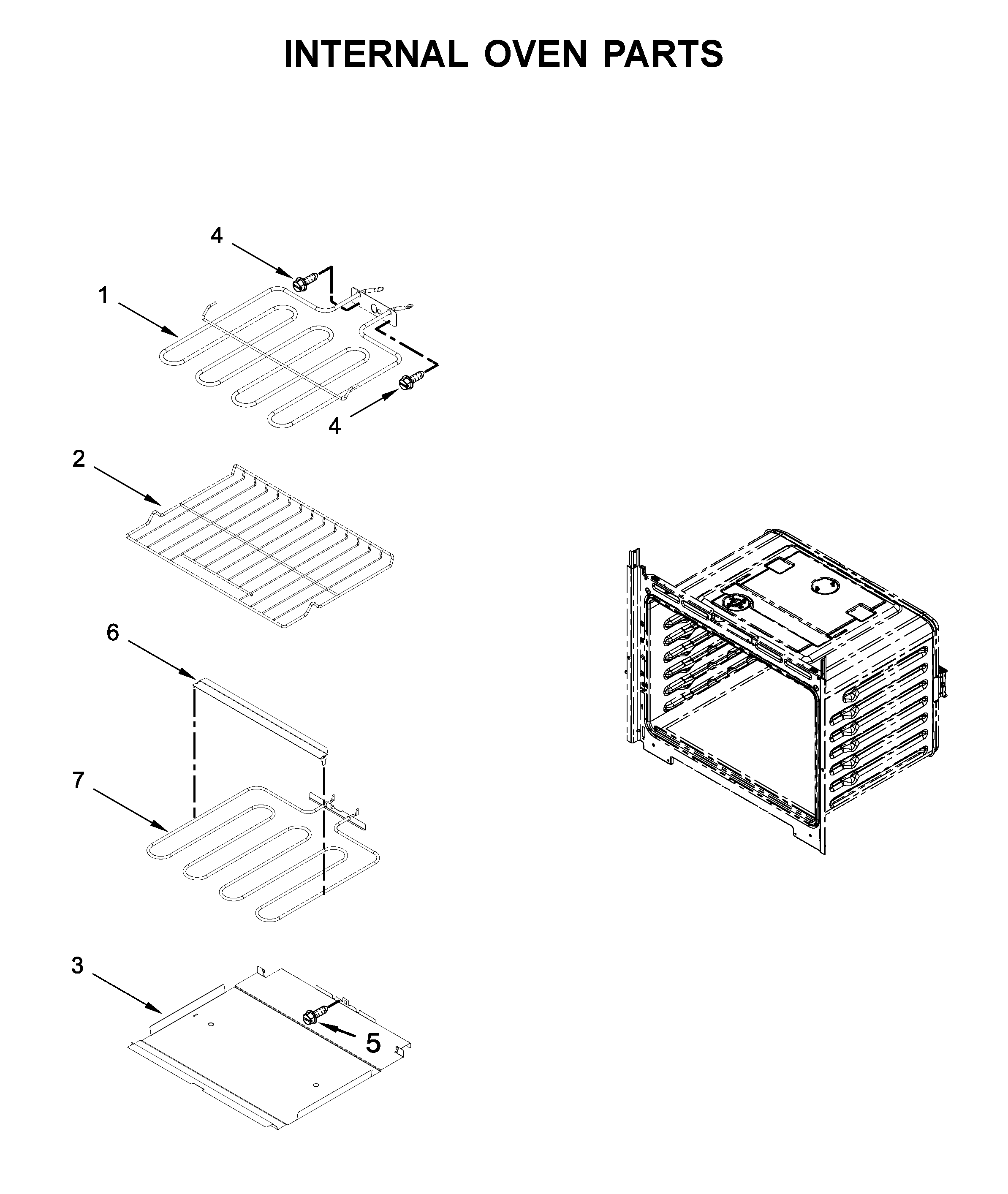 Whirlpool WOS51EC7HW02 internal oven parts diagram