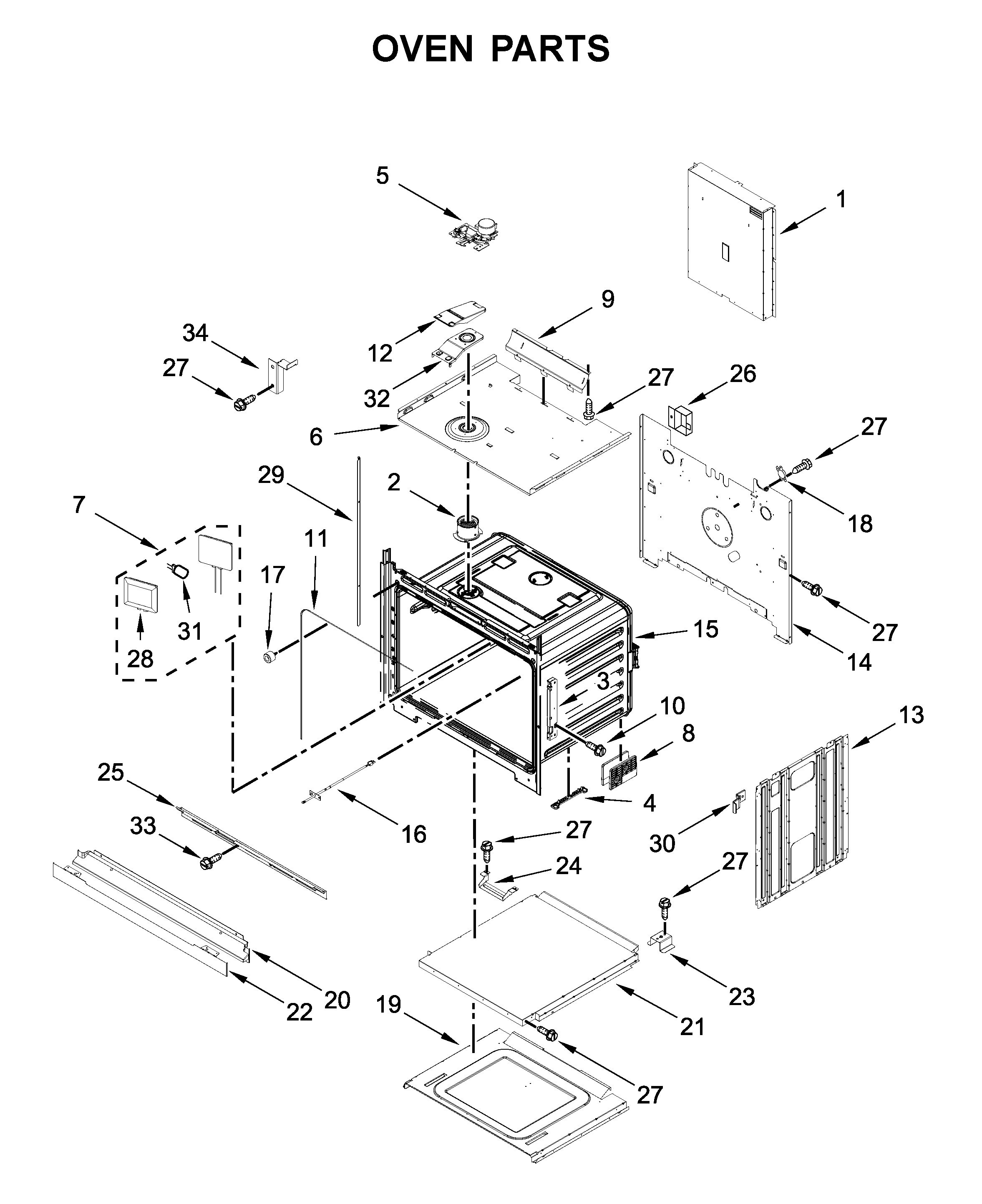 KitchenAid KOSE507EBS05 oven parts diagram
