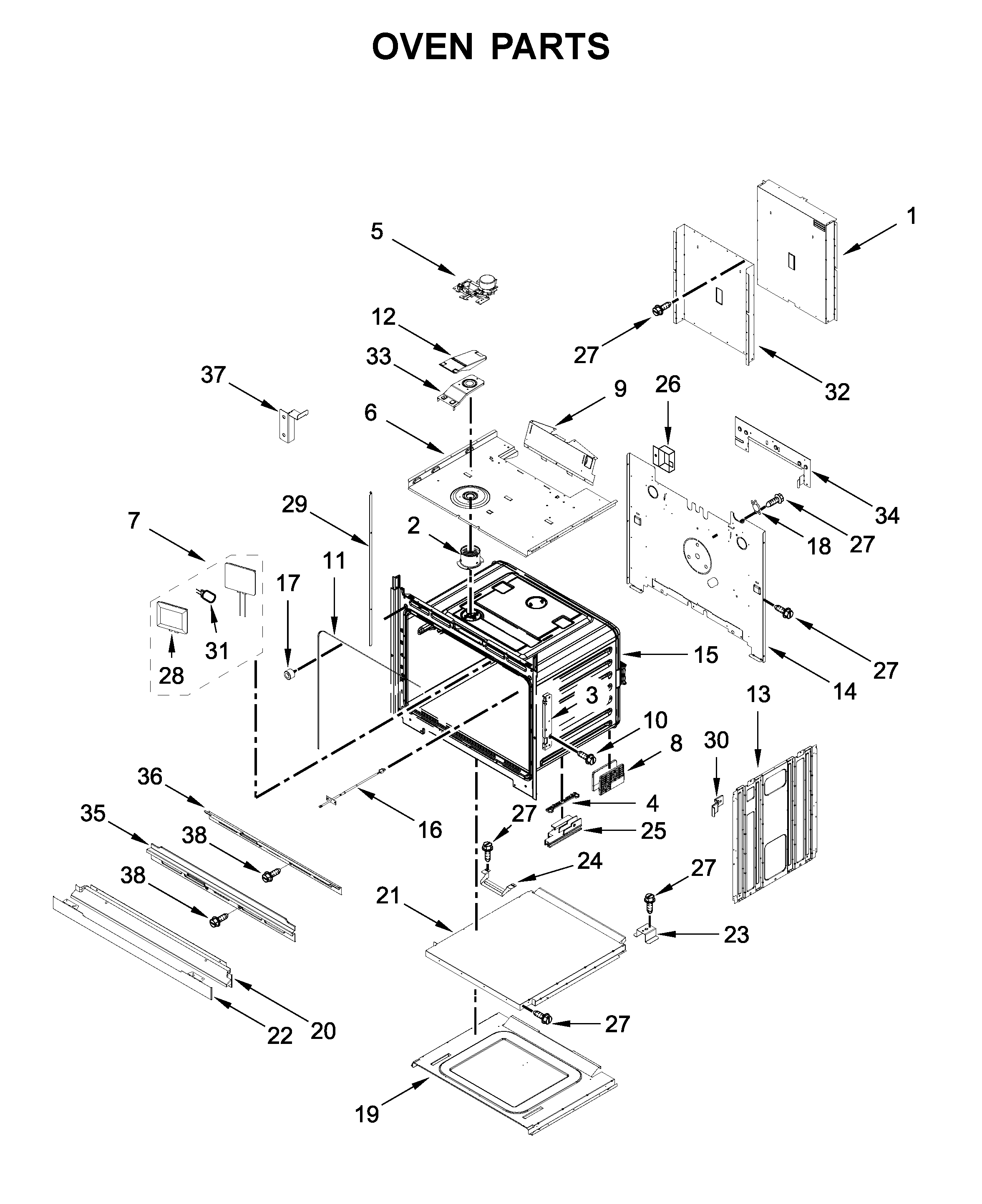 KitchenAid KODE300ESS05 oven parts diagram