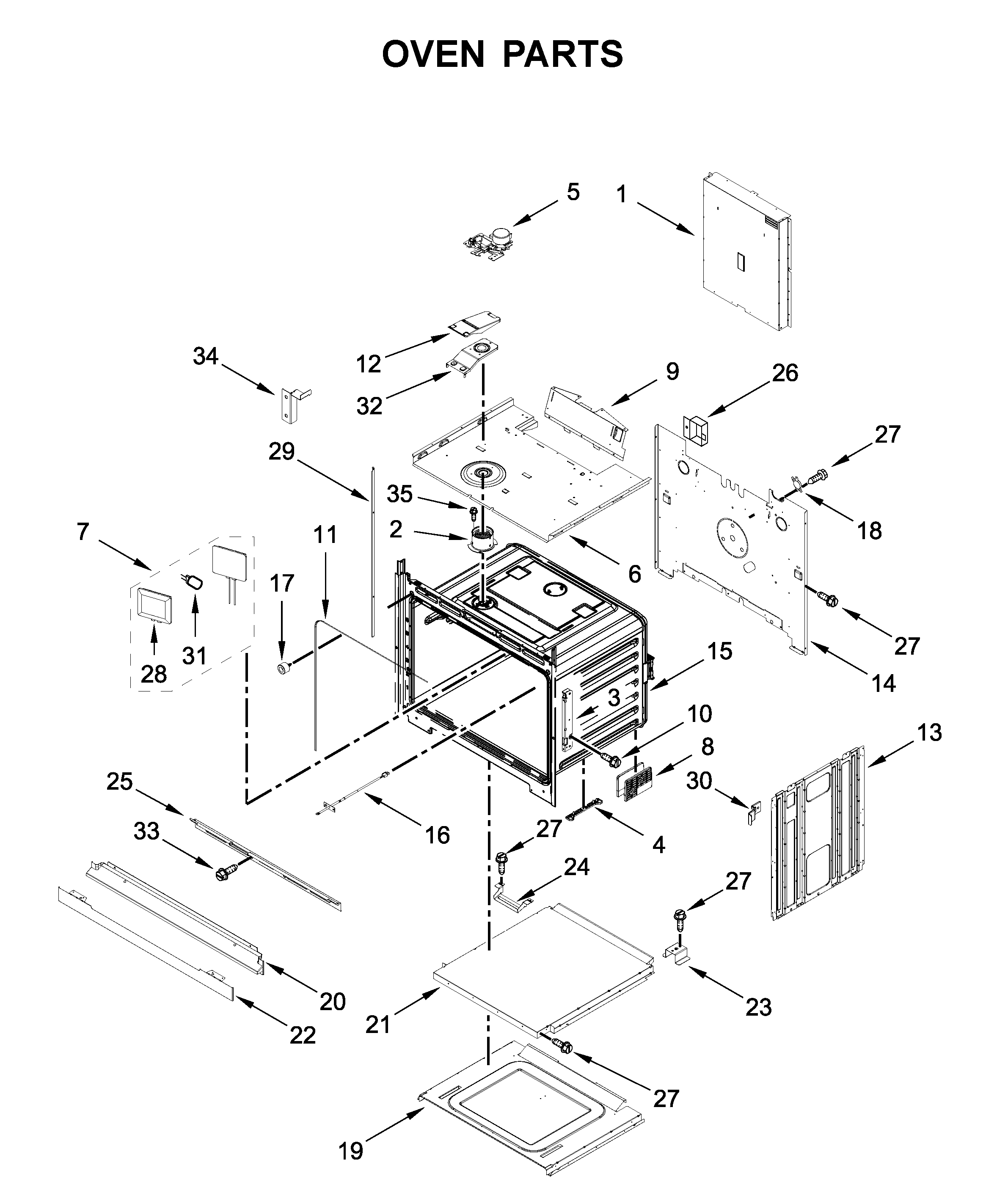 KitchenAid KOST100ESS04 oven parts diagram