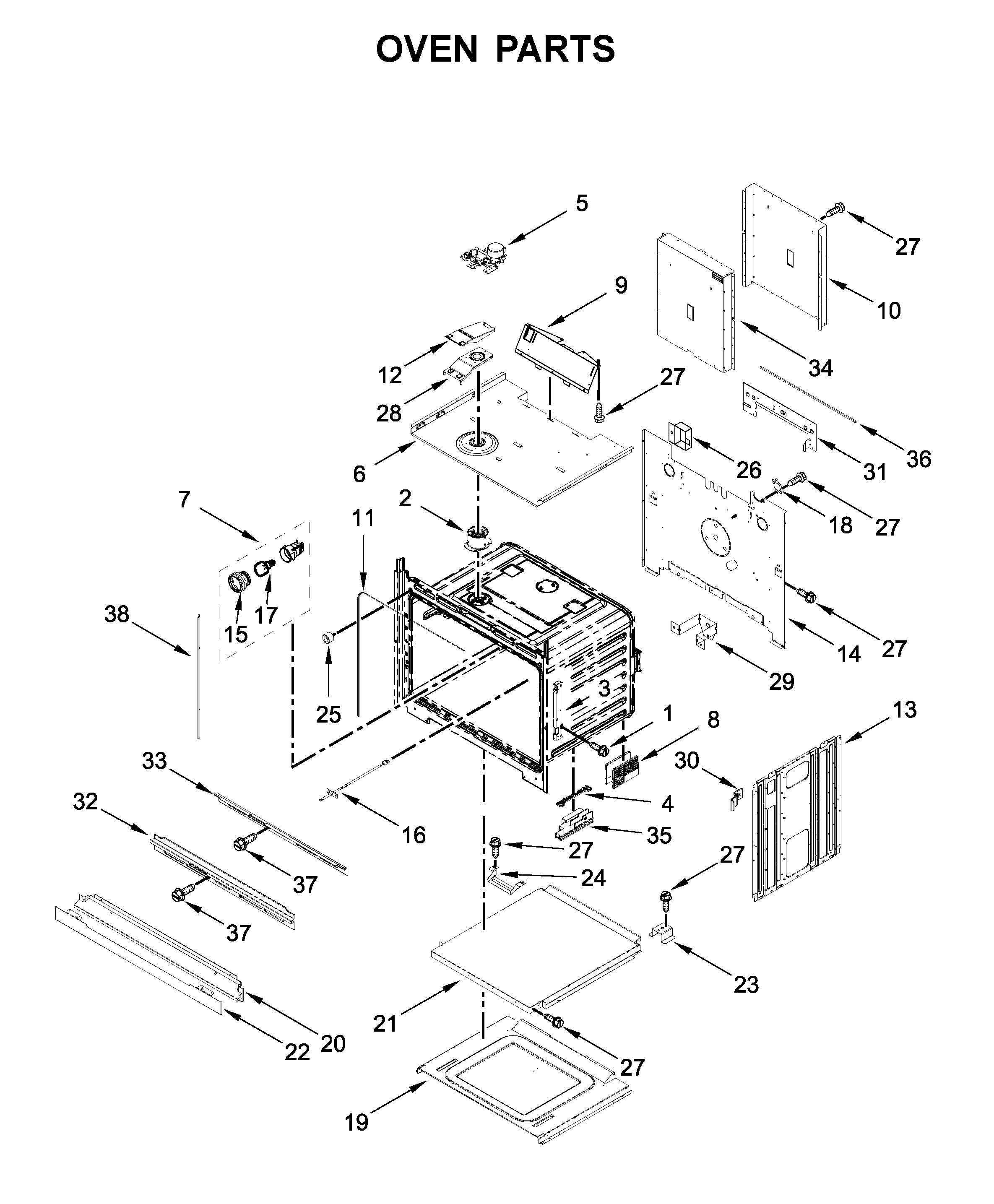 Whirlpool WOD51EC7HW02 oven parts diagram