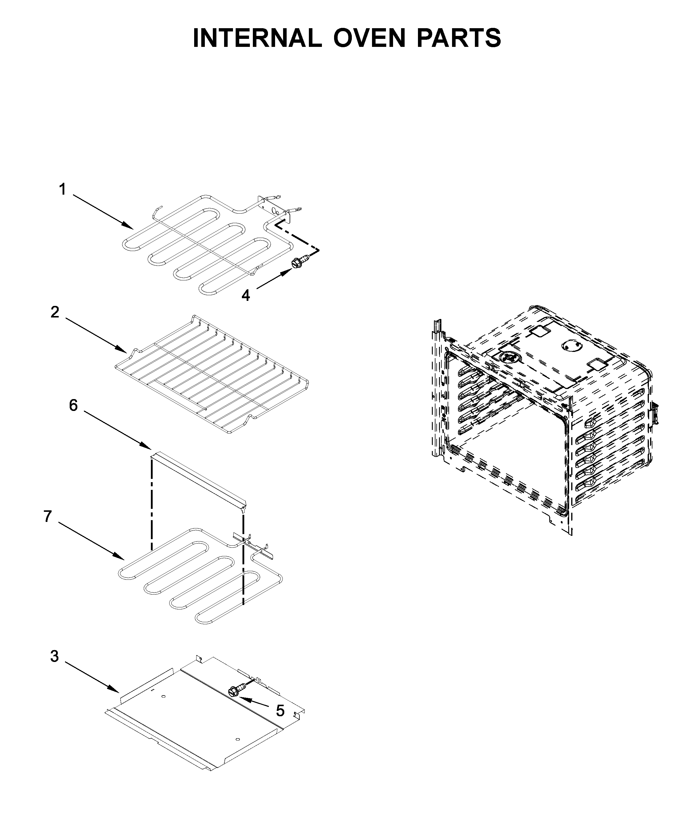 Whirlpool WOS31ES7JS01 internal oven parts diagram