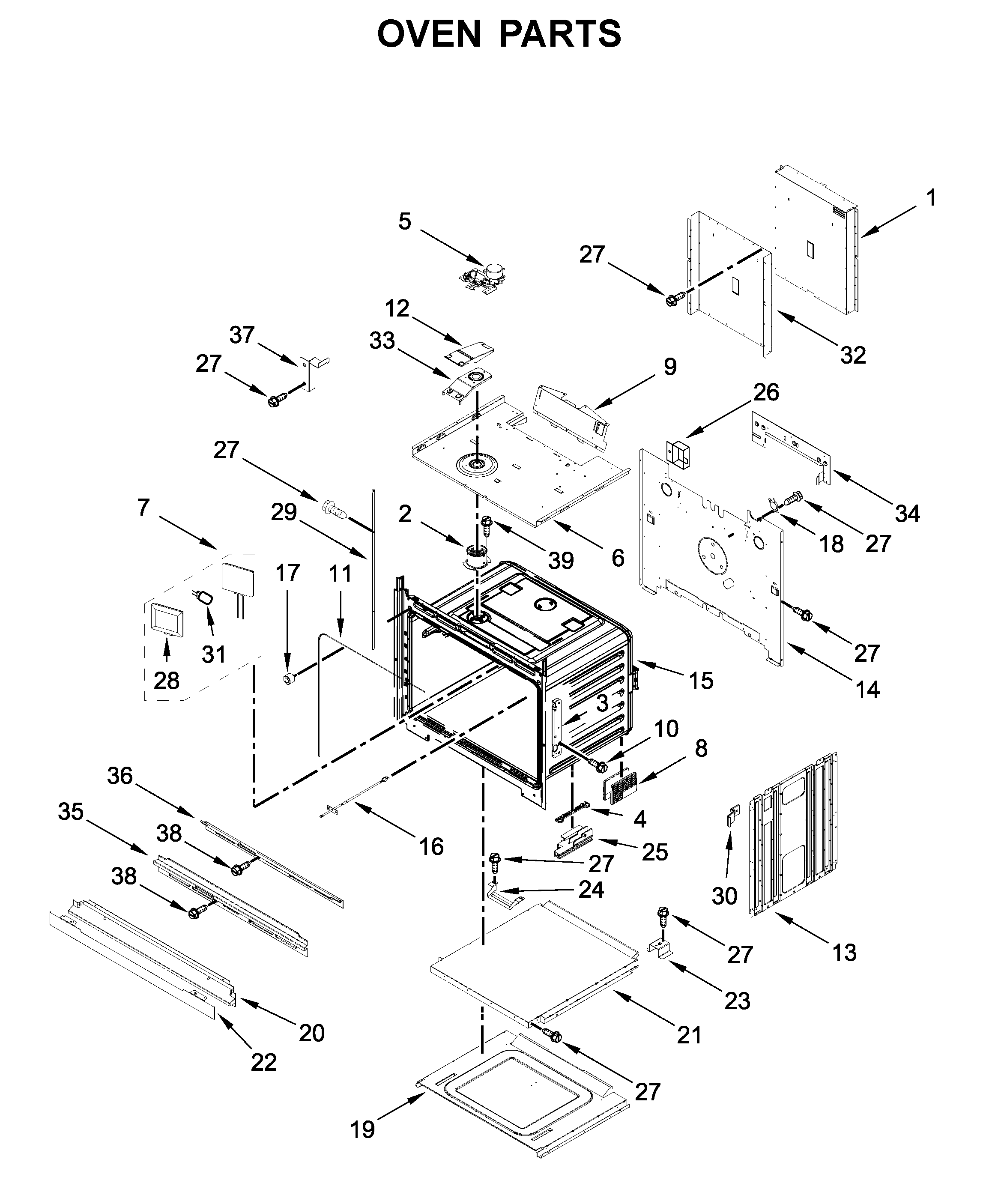 KitchenAid KODT100ESS04 oven parts diagram