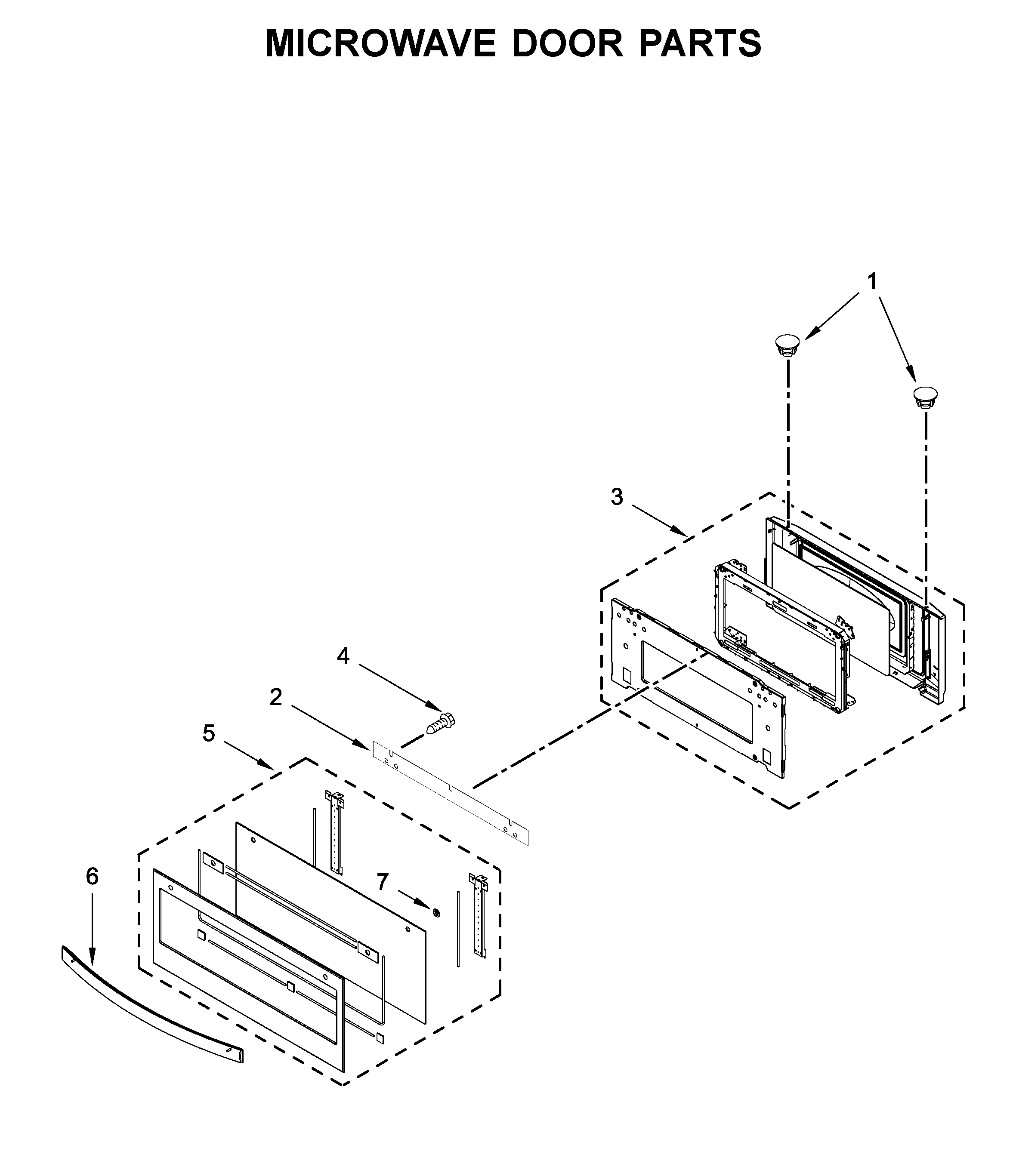 Whirlpool WOC54EC7HS04 microwave door parts diagram