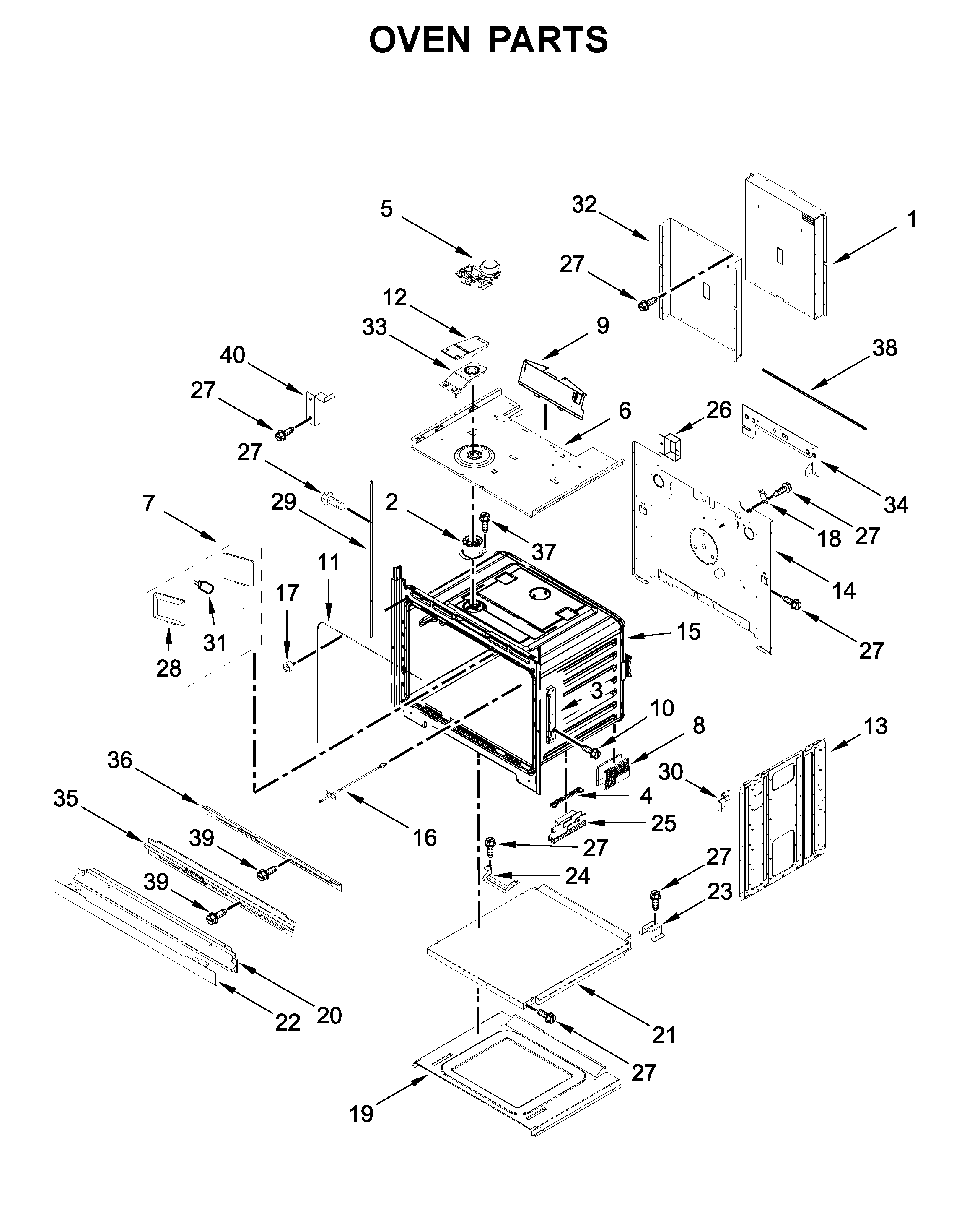 KitchenAid KODT107ESS04 oven parts diagram