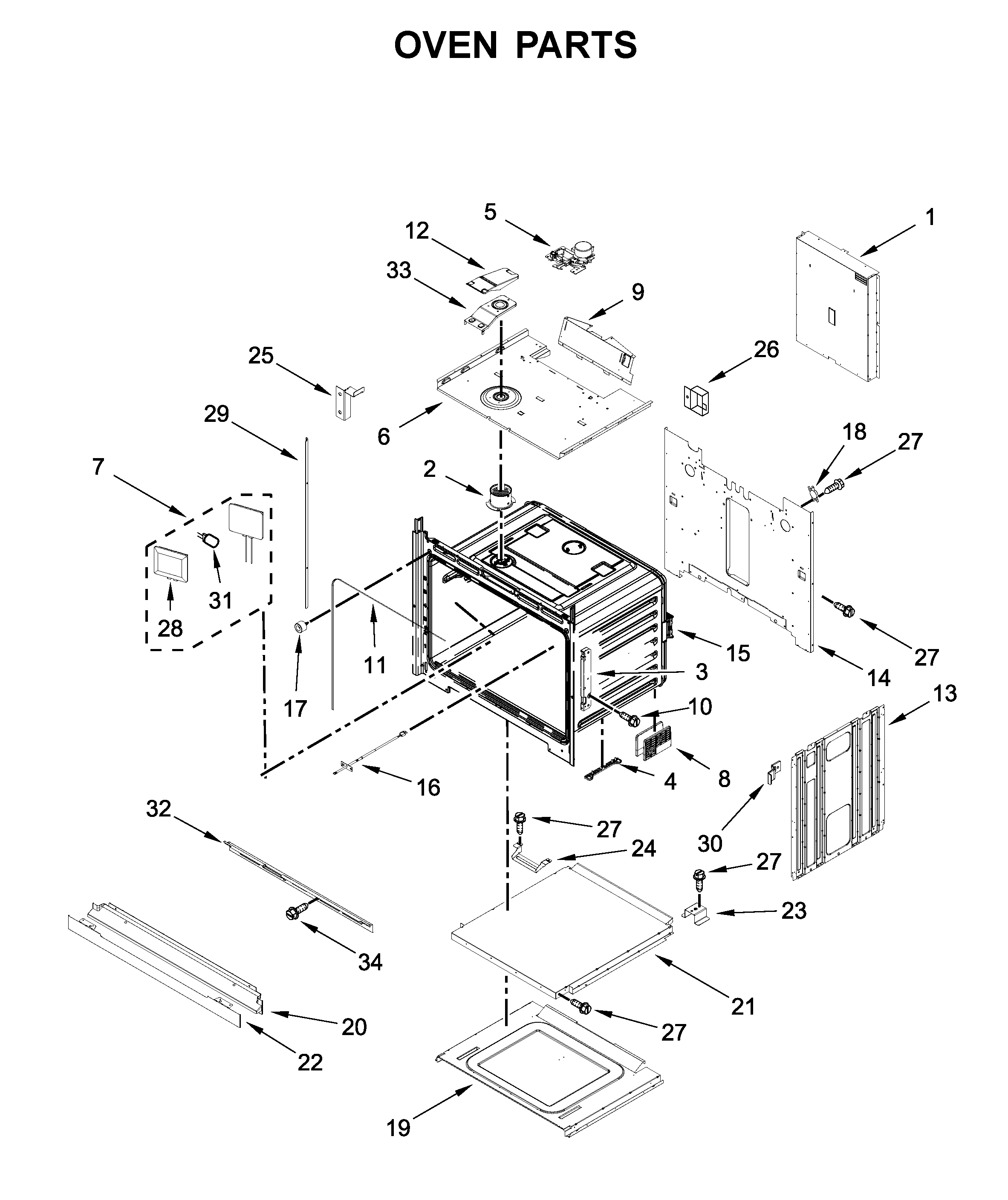 Jenn-Air JJW2430IM01 oven parts diagram