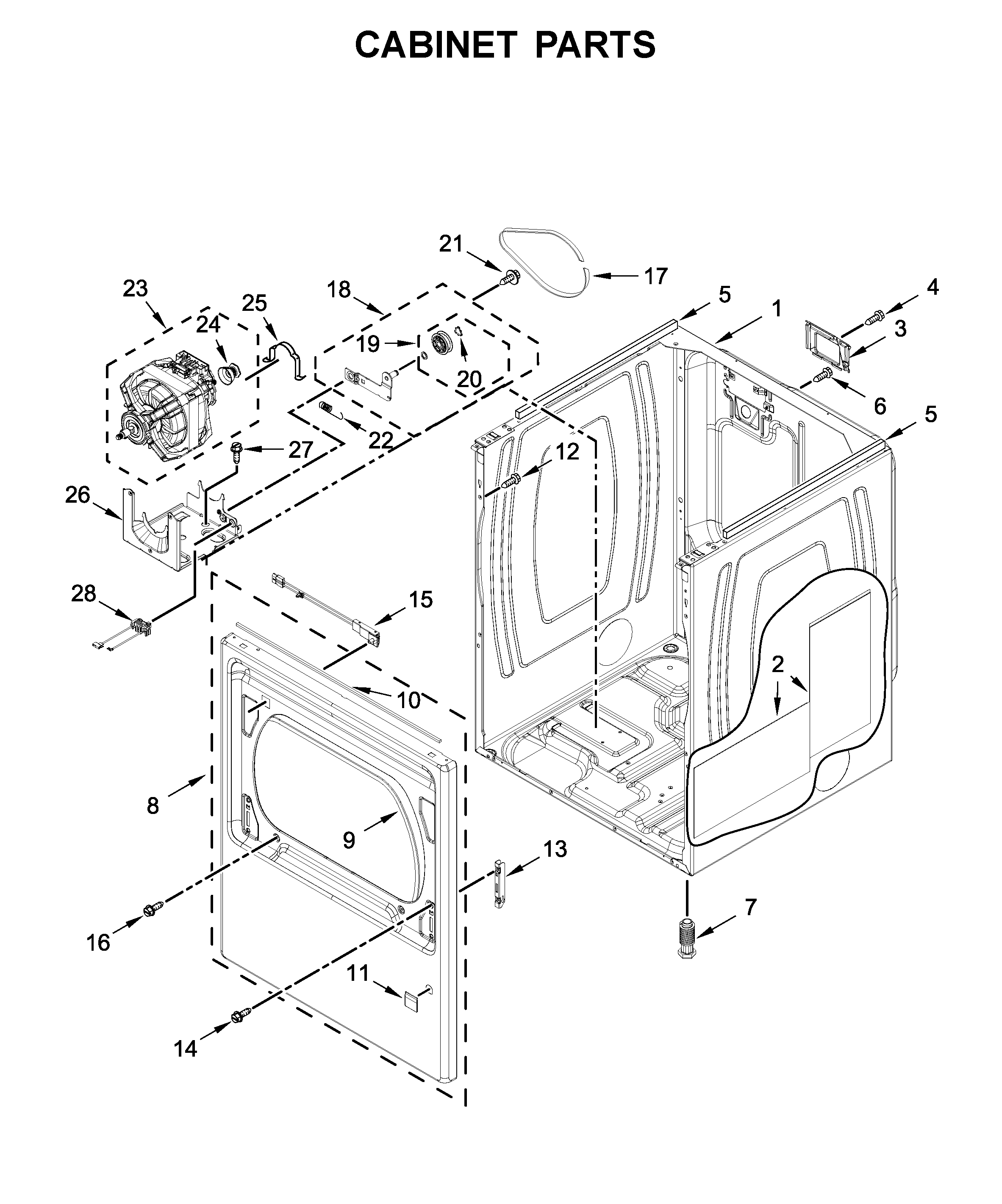 Maytag MED6230RHW1 cabinet parts diagram
