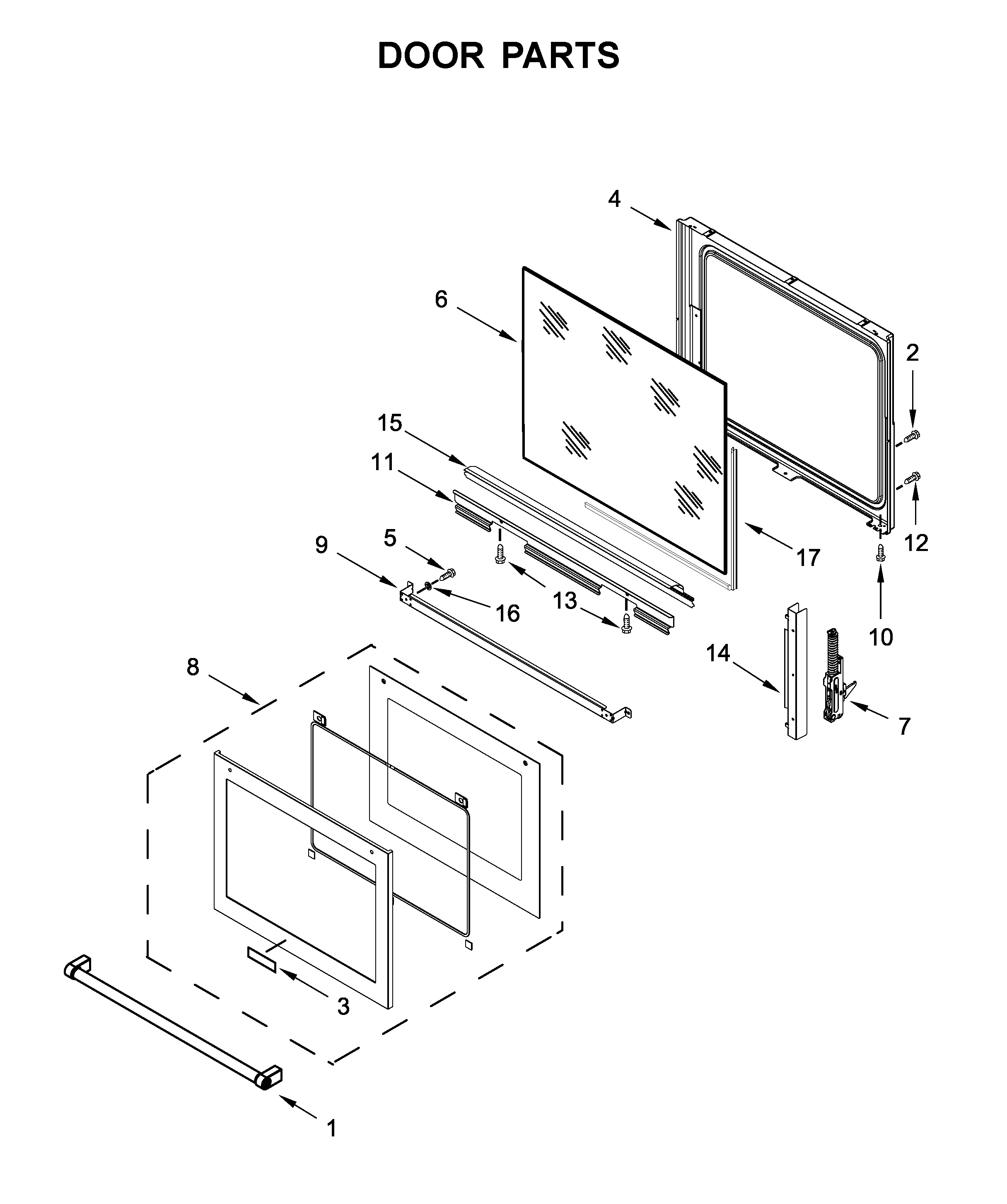 KitchenAid KSEG950ESS2 door parts diagram