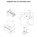 KitchenAid KRFC604FSS02 icemaker and ice container parts diagram