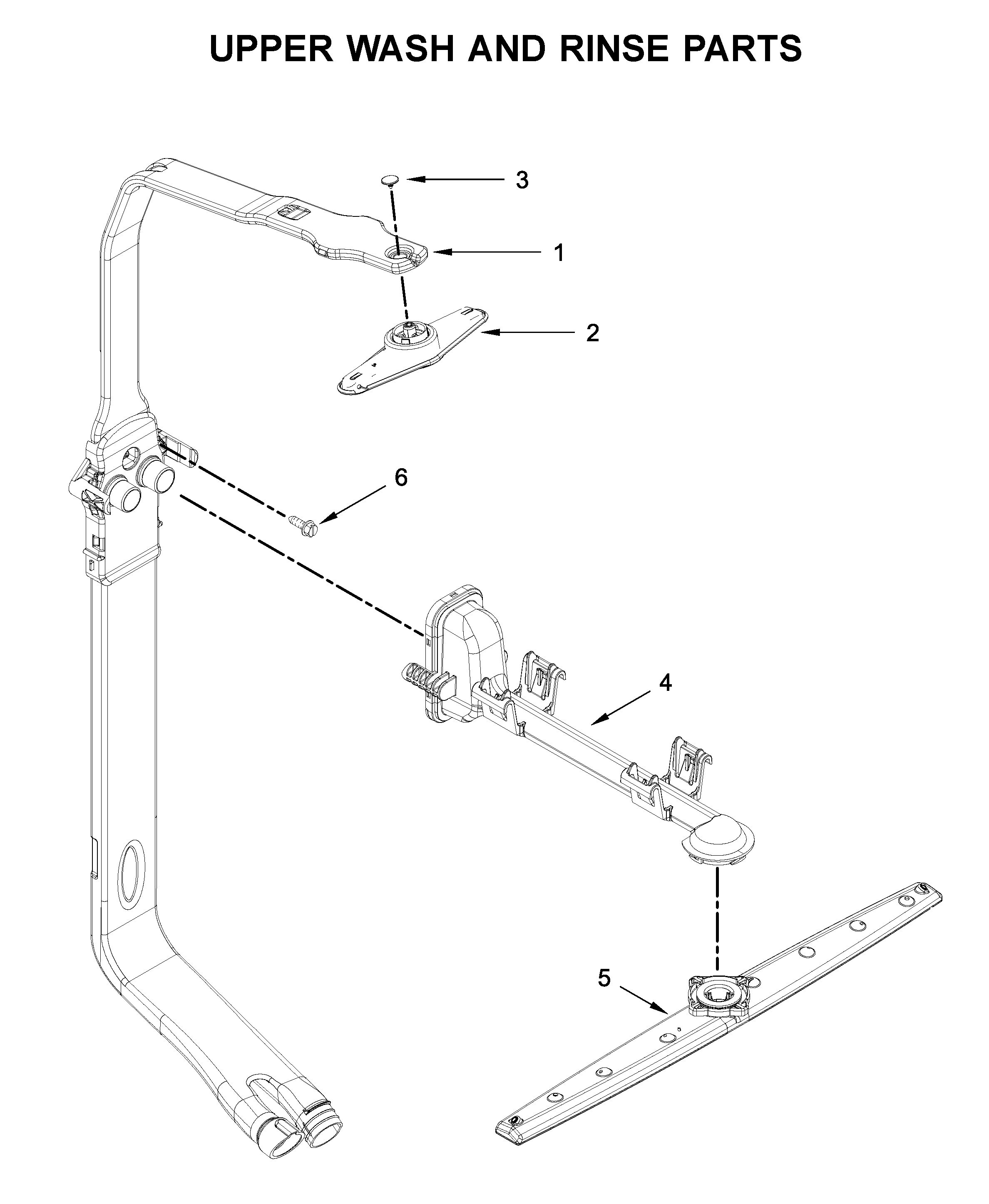 Whirlpool WDT705PAKB0 upper wash and rinse parts diagram