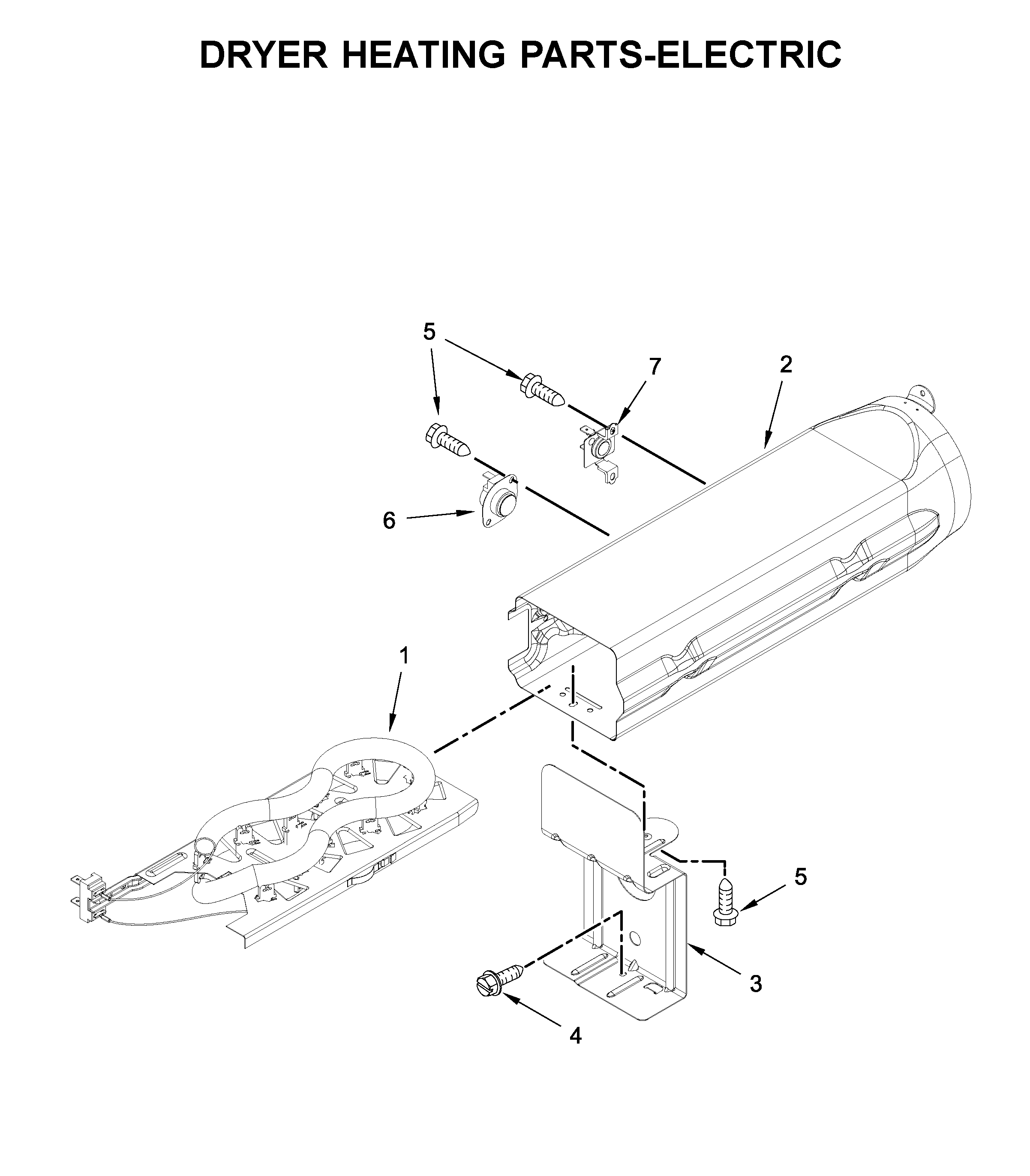 Whirlpool WED6120HW1 dryer heating parts-electric diagram
