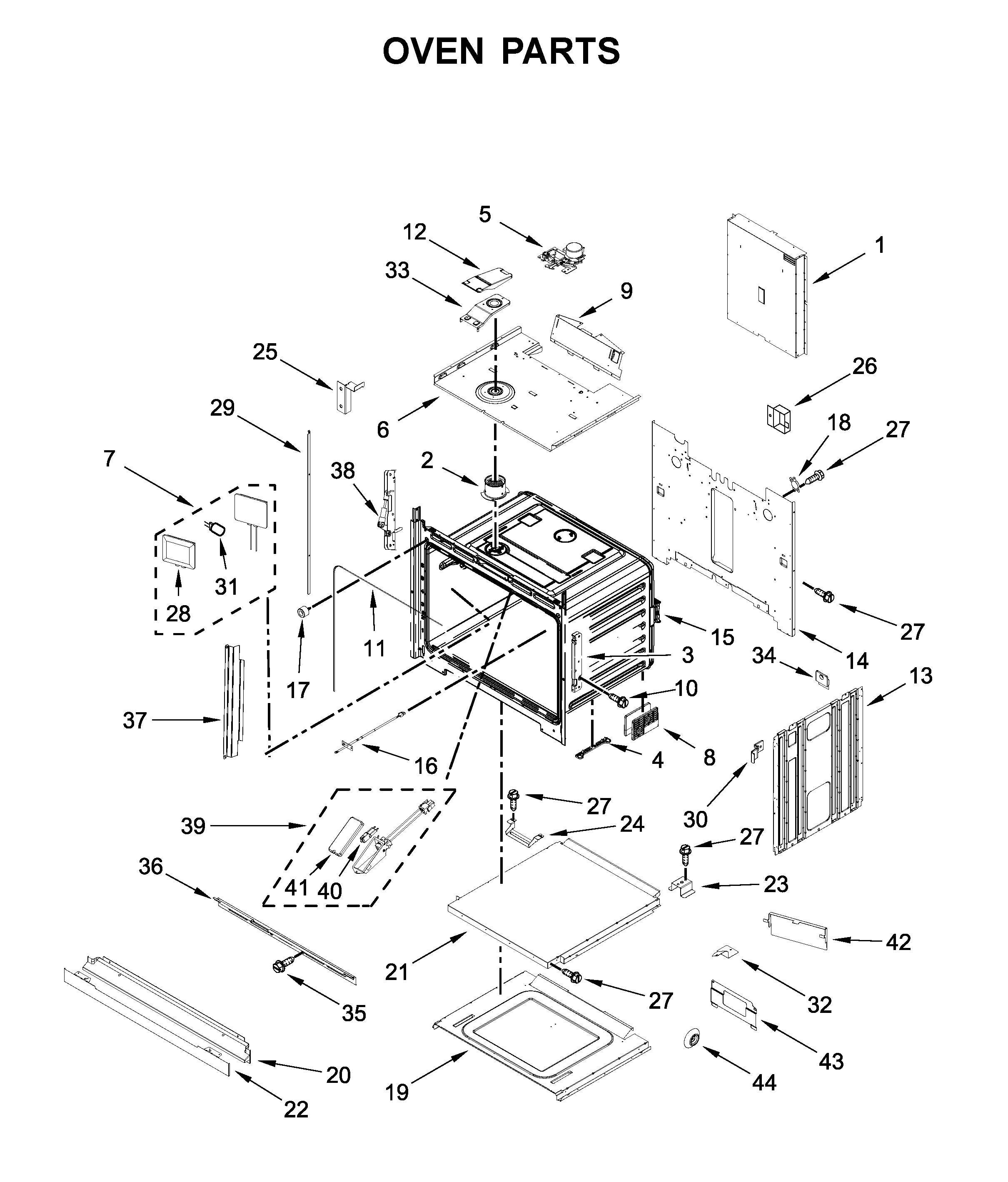 Jenn-Air JJW3430IL01 oven parts diagram
