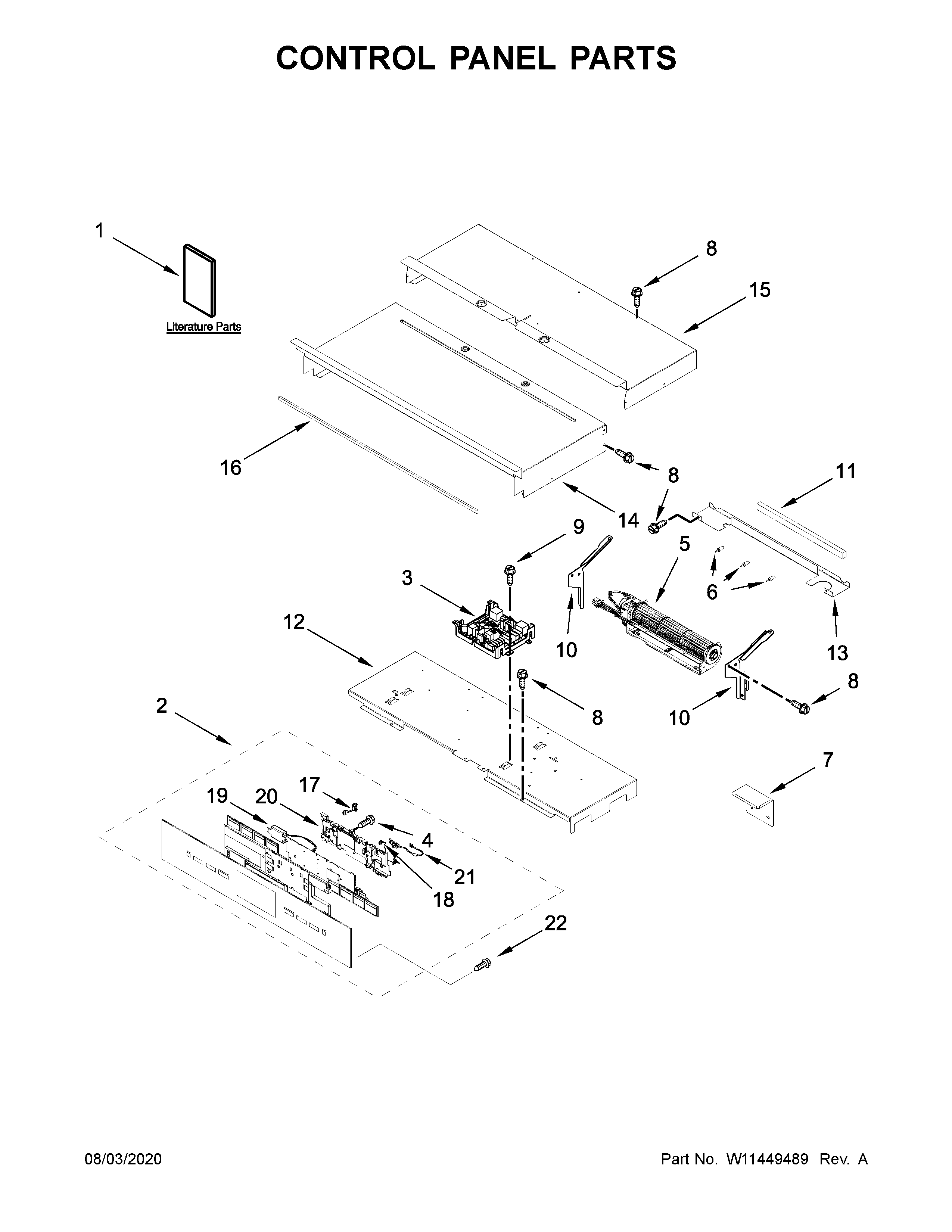 Jenn-Air JJW3830IM01 control panel parts diagram