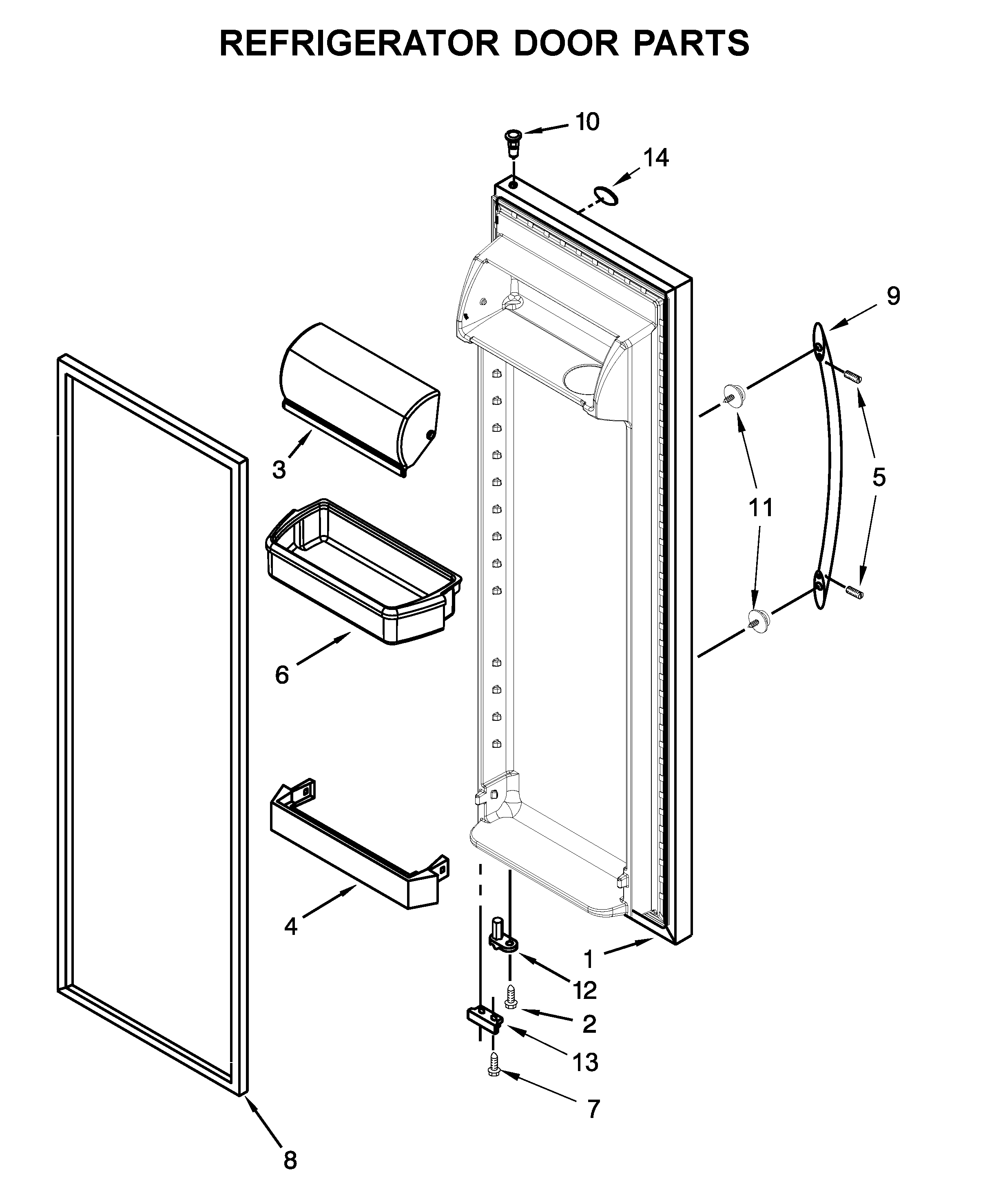 Whirlpool WRS322FNAW00 refrigerator door parts diagram