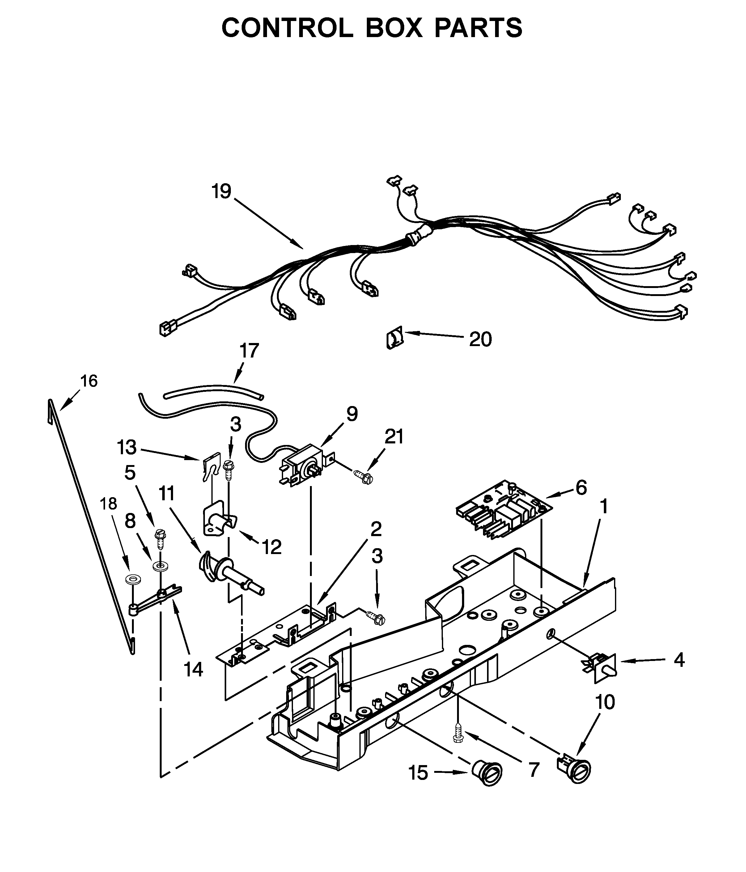 Whirlpool WRS322FNAW00 control box parts diagram