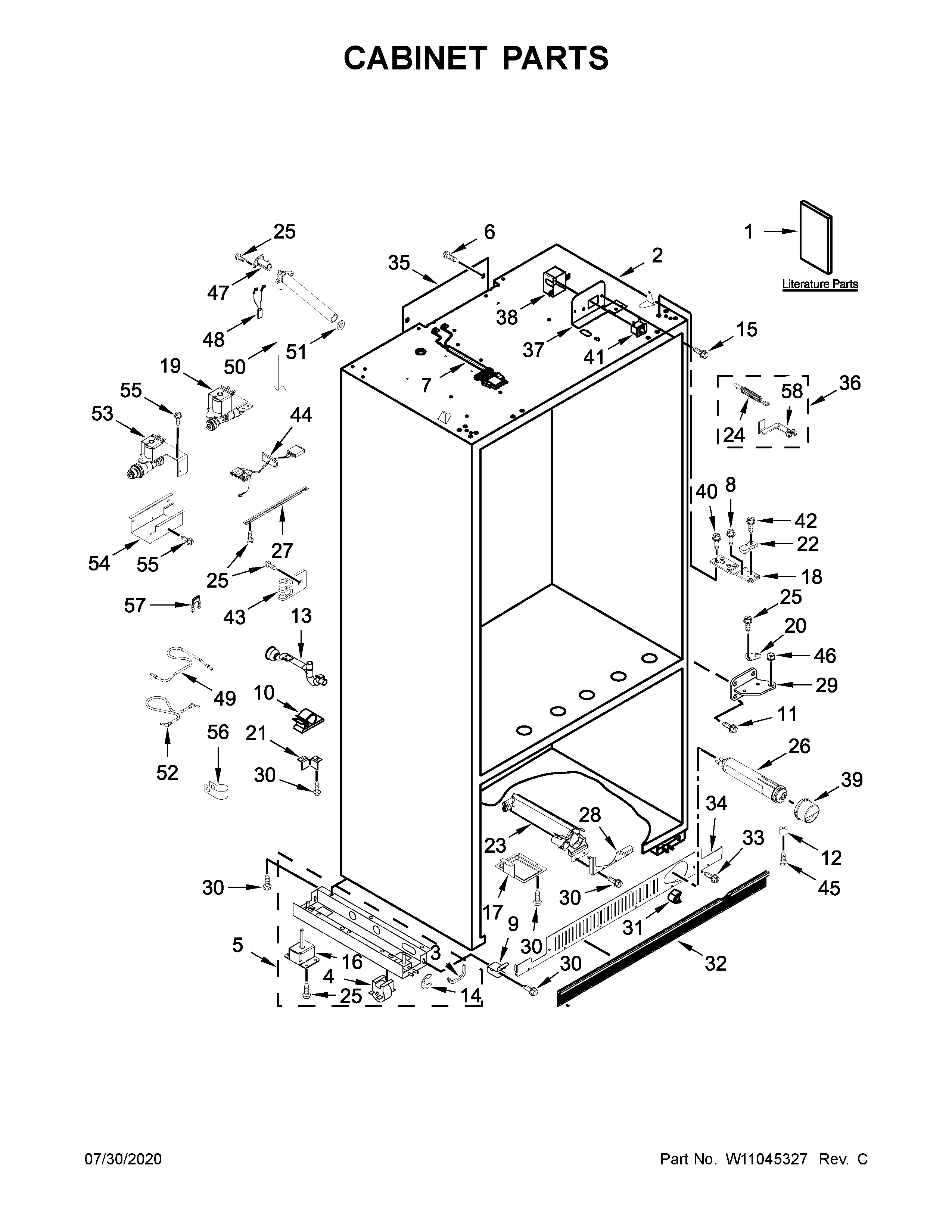 KitchenAid KBFN502ESS02 cabinet parts diagram