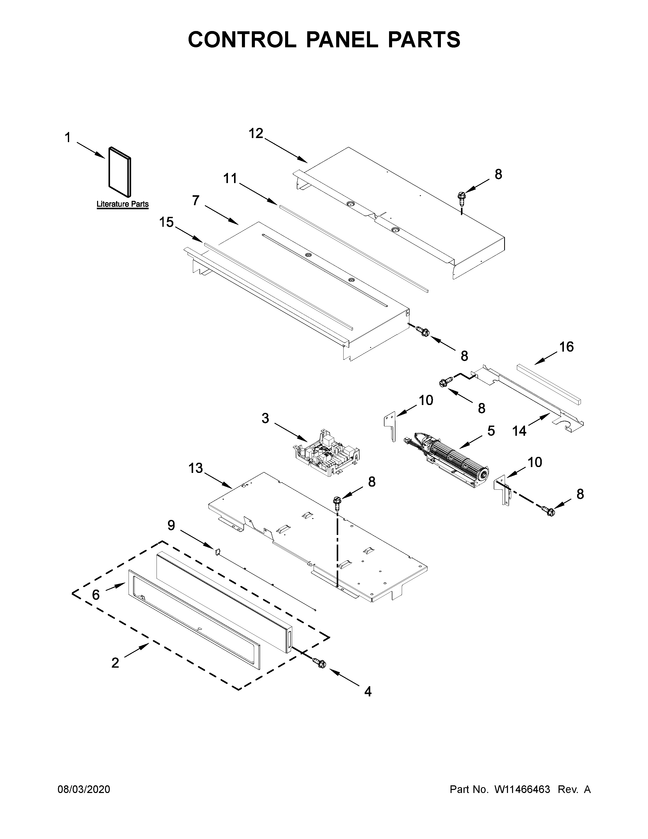 Whirlpool WOS72EC0HV02 control panel parts diagram