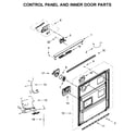 Whirlpool WDTA50SAKV0 control panel and inner door parts diagram